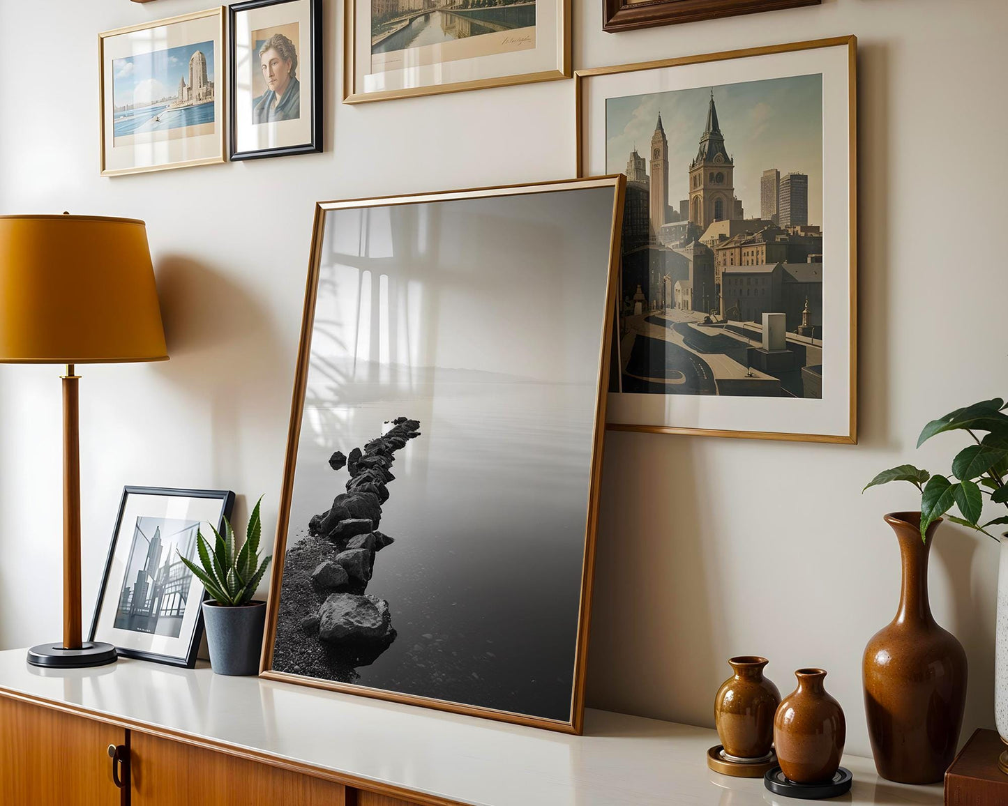 World Landmark | Lake Geneva Photography Print | Swiss Alps Minimalist Wall Art