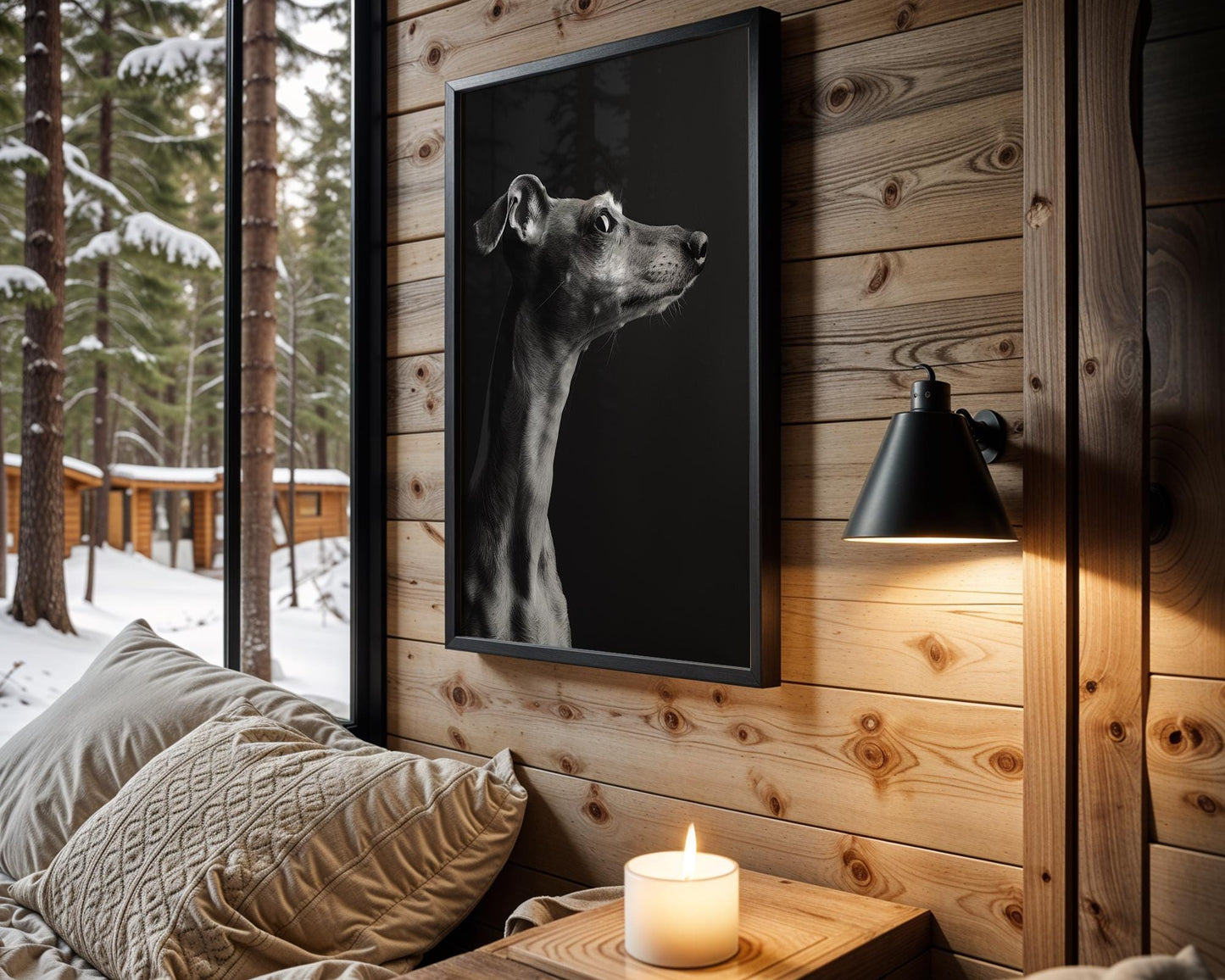 Dog Photography Whippet Pet Art Print | Minimalist Scandinavian Home Decor wall art print, minimalist black and white poster, modern Scandinavian wall decor, Monohaus