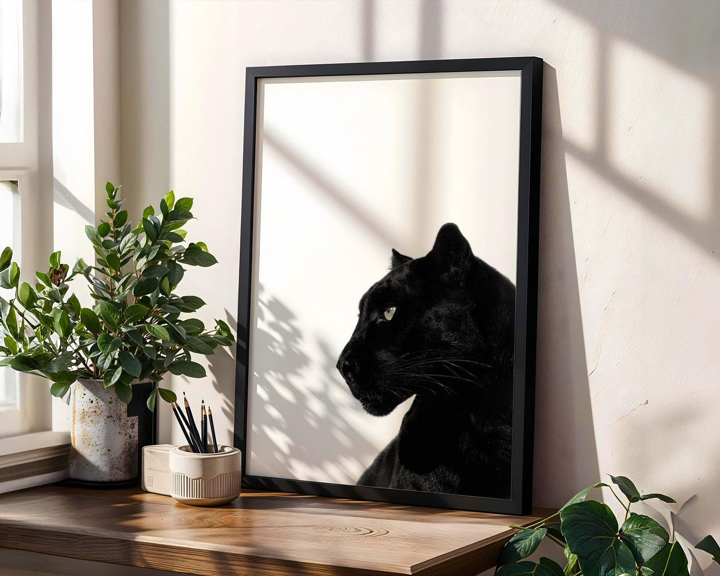 Designer Wall Art | Black Panther Print | Minimalist Animal Art, Monochrome Poster wall art print, minimalist black and white poster, modern Scandinavian wall decor, Monohaus