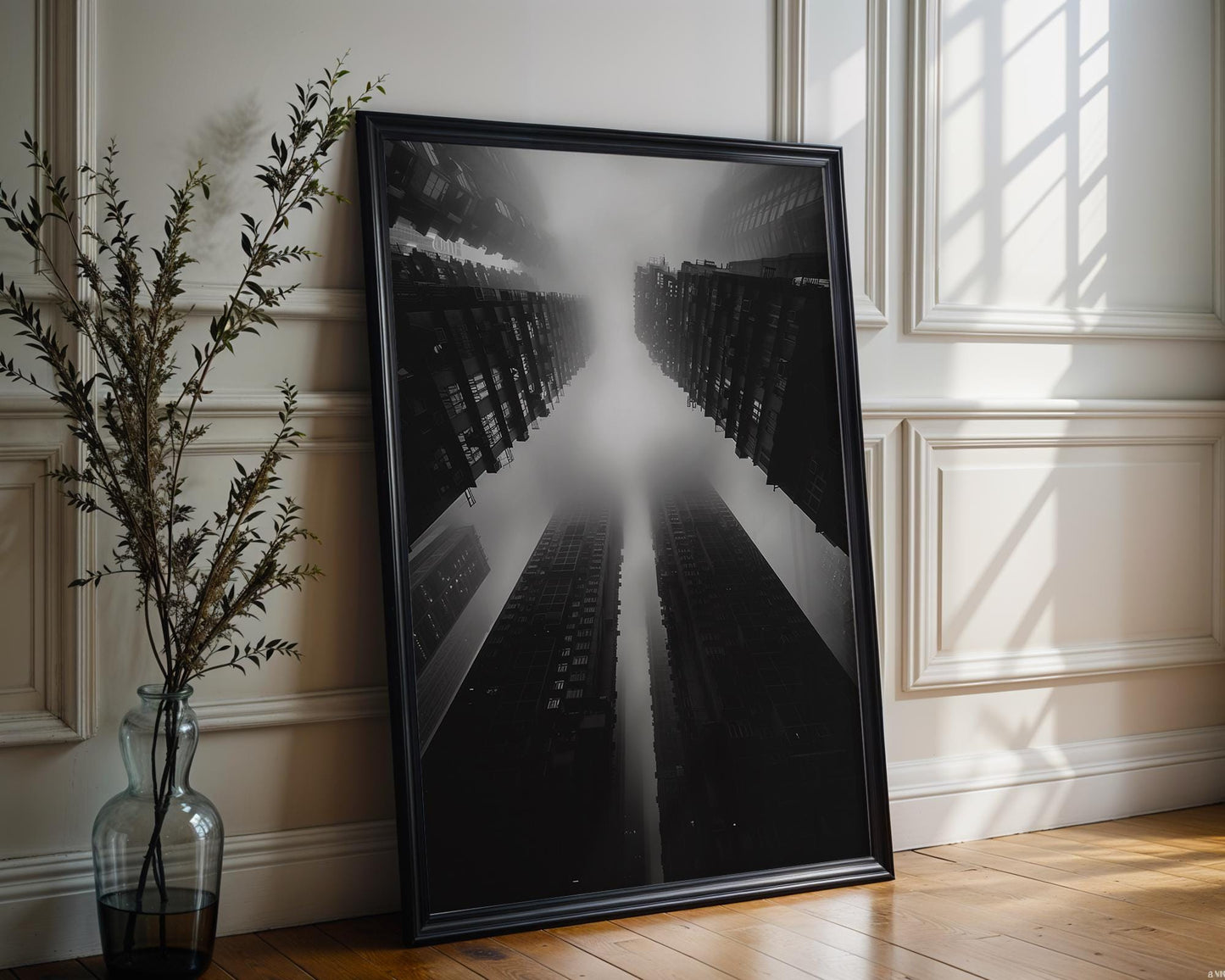 World Landmark | Hong Kong Skyscraper Print | Black and White Urban Photography wall art print, black and white architectural poster, minimalist modern Scandinavian wall decor, Monohaus