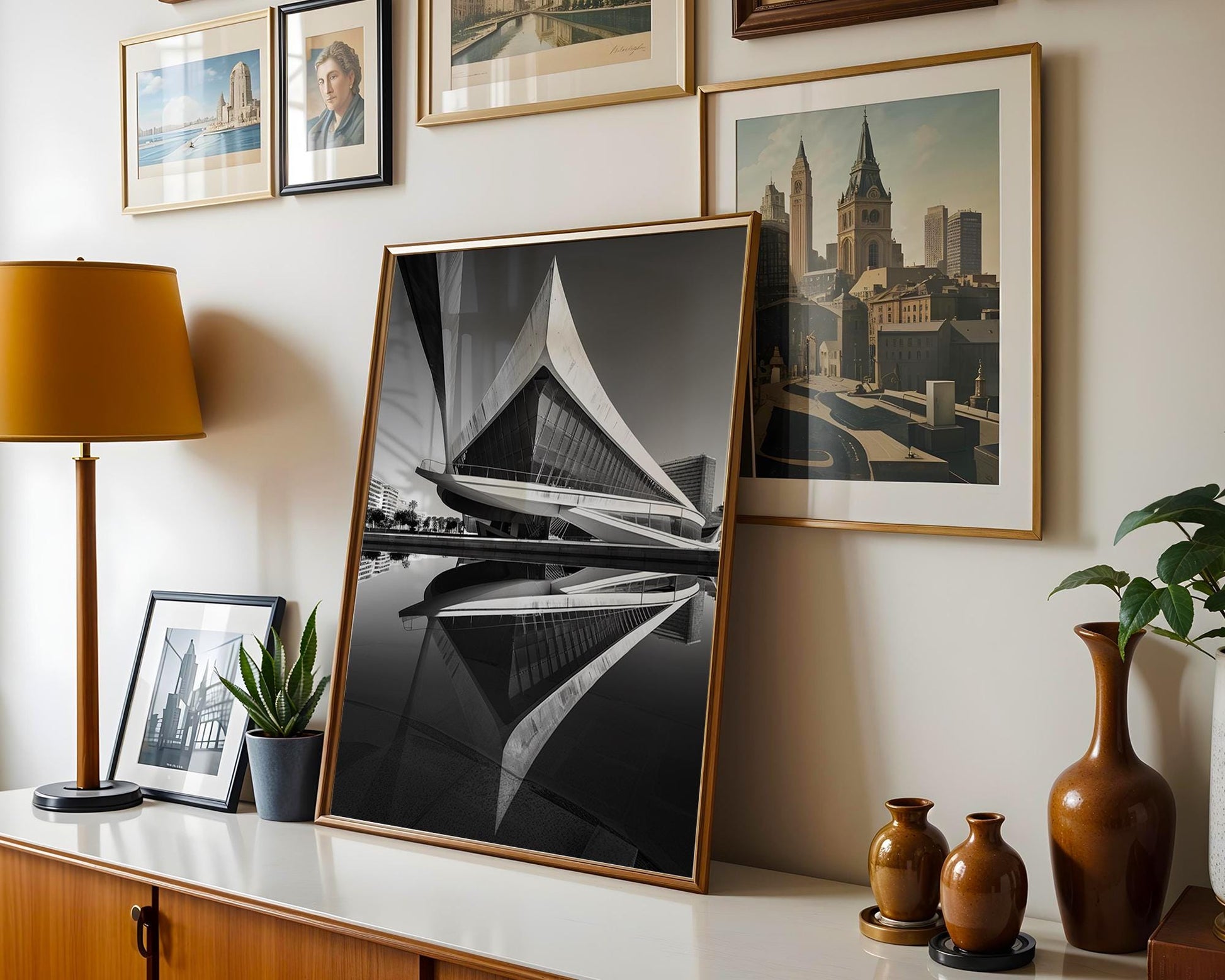 World Landmark | Palau de les Arts Print | Valencia Black and White Architecture Photography wall art print, black and white architectural poster, minimalist modern Scandinavian wall decor, Monohaus