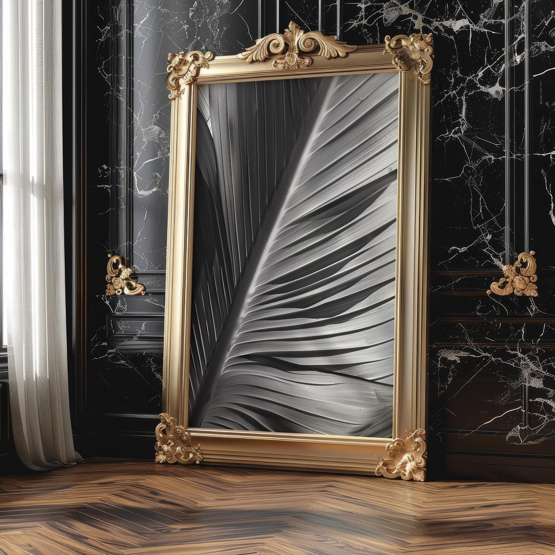 Botanical Photo | Tropical Banana Leaf Art Print | Minimal Wall Art Black & White  Home Decor | Abstract Jungle Plant Bathroom Poster abstract wall art print, geometric minimalist poster, modern Scandinavian decor, Monohaus