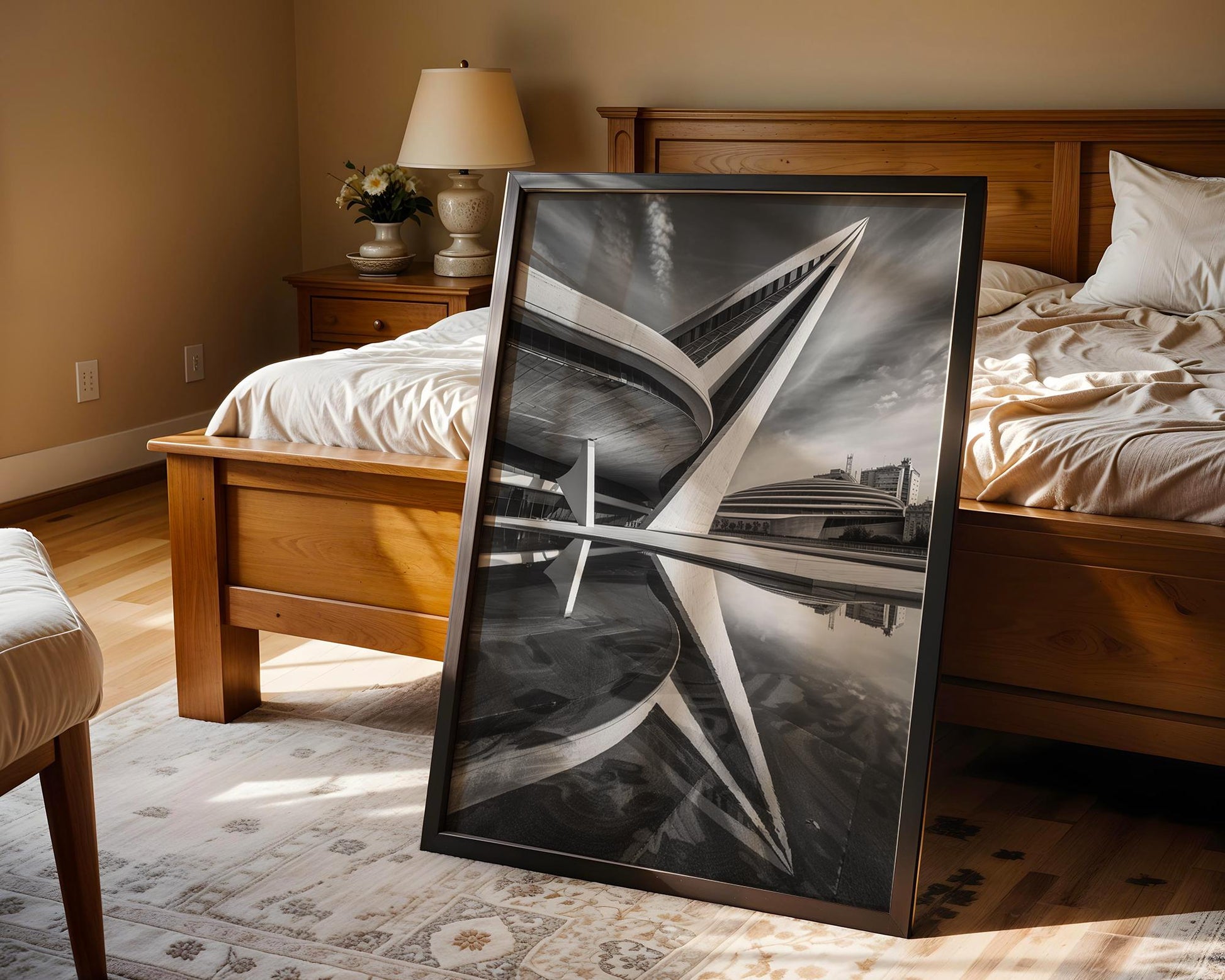 World Landmark | Palau de les Arts Print | Modern Black and White Architecture Photography wall art print, black and white architectural poster, minimalist modern Scandinavian wall decor, Monohaus