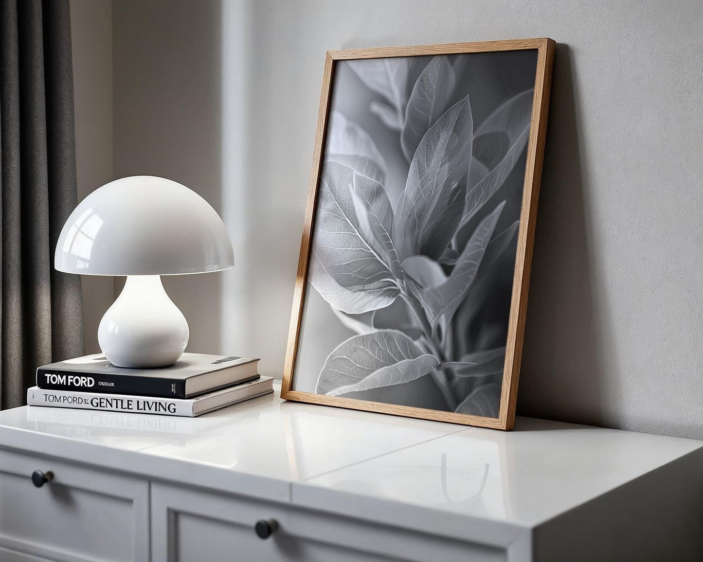 Botanical Photo | Abstract Leaf Macro Photography Print | Black & White Minimal abstract wall art print, geometric minimalist poster, modern Scandinavian decor, Monohaus