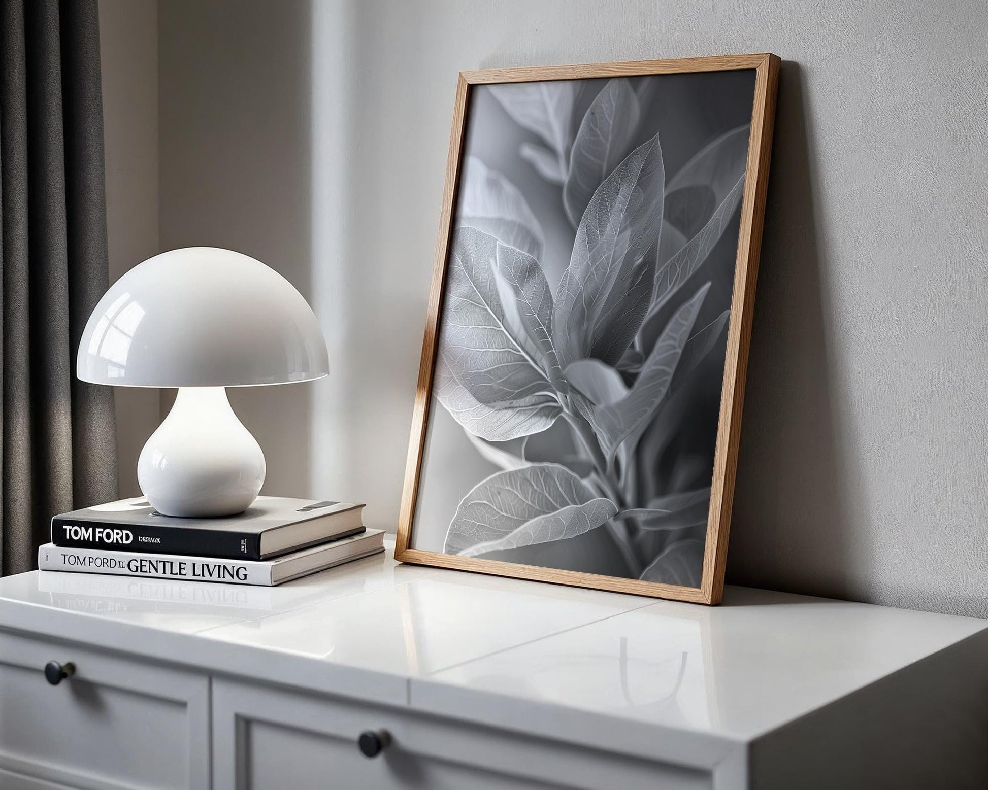 Botanical Photo | Abstract Leaf Macro Photography Print | Black & White Minimal abstract wall art print, geometric minimalist poster, modern Scandinavian decor, Monohaus