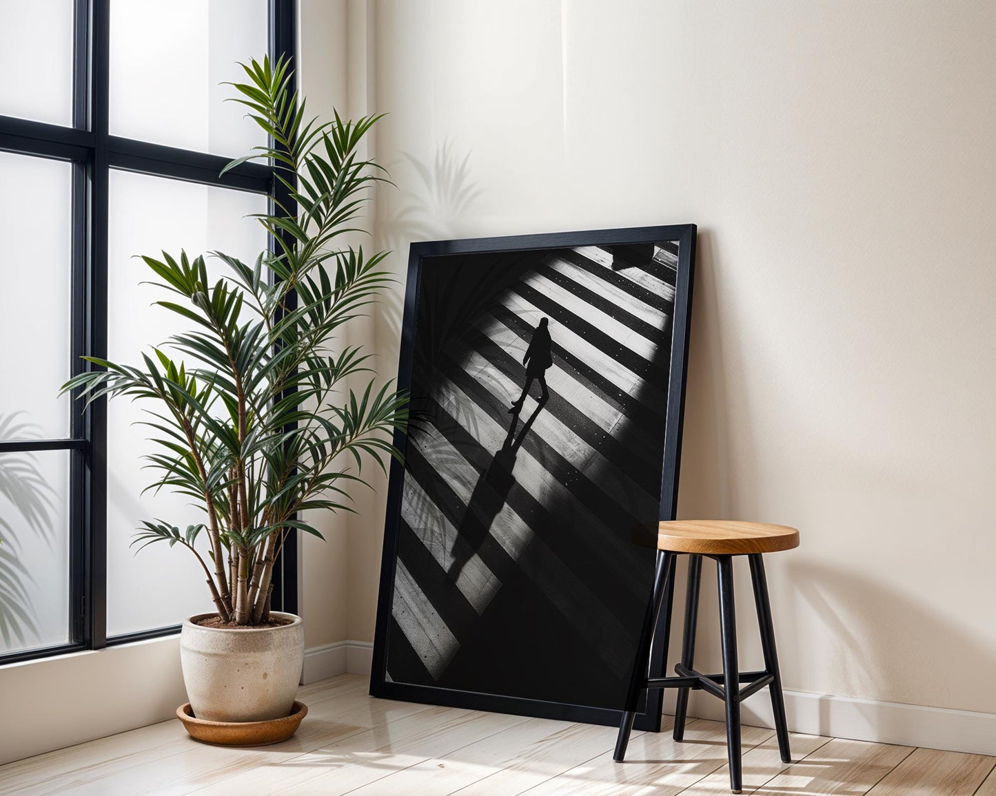 Urban Photography Print | Minimalist Black and White Crosswalk Wall Art black and white photo print, minimalist monochrome wall art poster for modern interiors, Monohaus