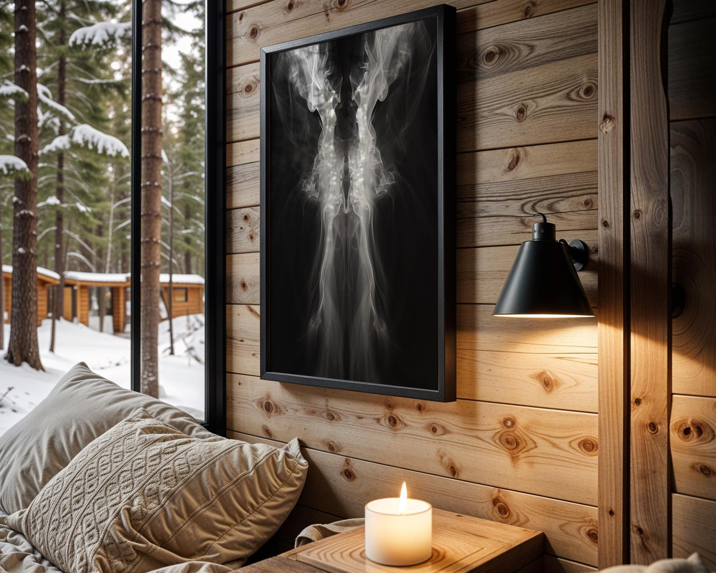 Minimal Wall Art Abstract Smoke Form | Black and White Fine Art Photography abstract wall art print, geometric minimalist poster, modern Scandinavian decor, Monohaus