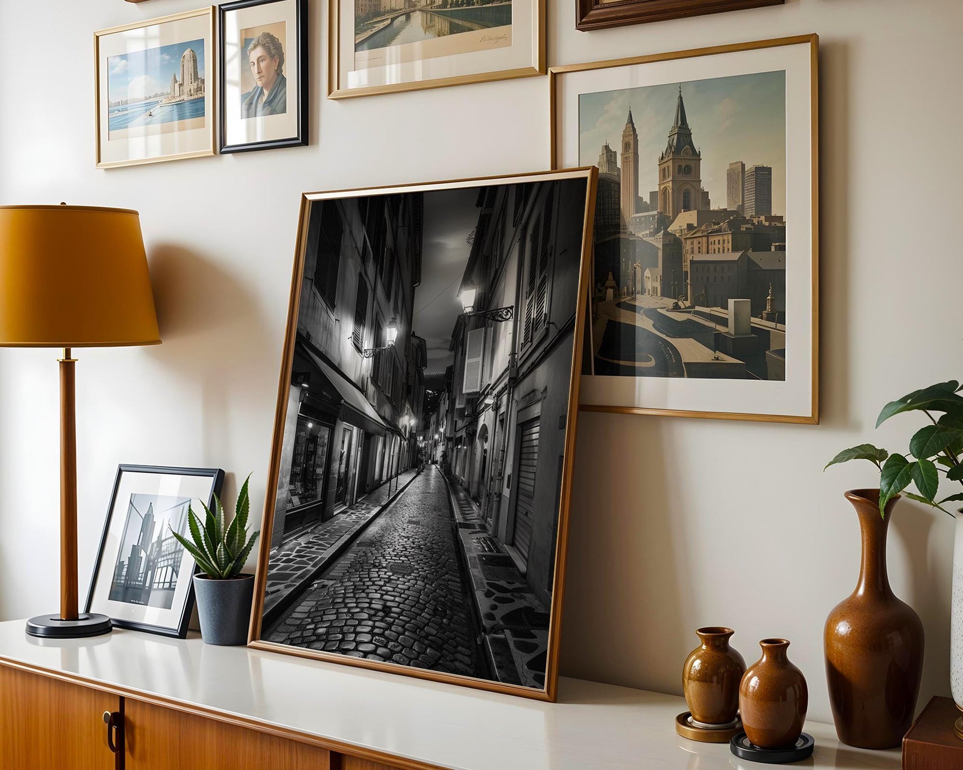 World Landmark | Antibes France Photography Print | Black and White European Street black and white photo print, minimalist monochrome wall art poster for modern interiors, Monohaus