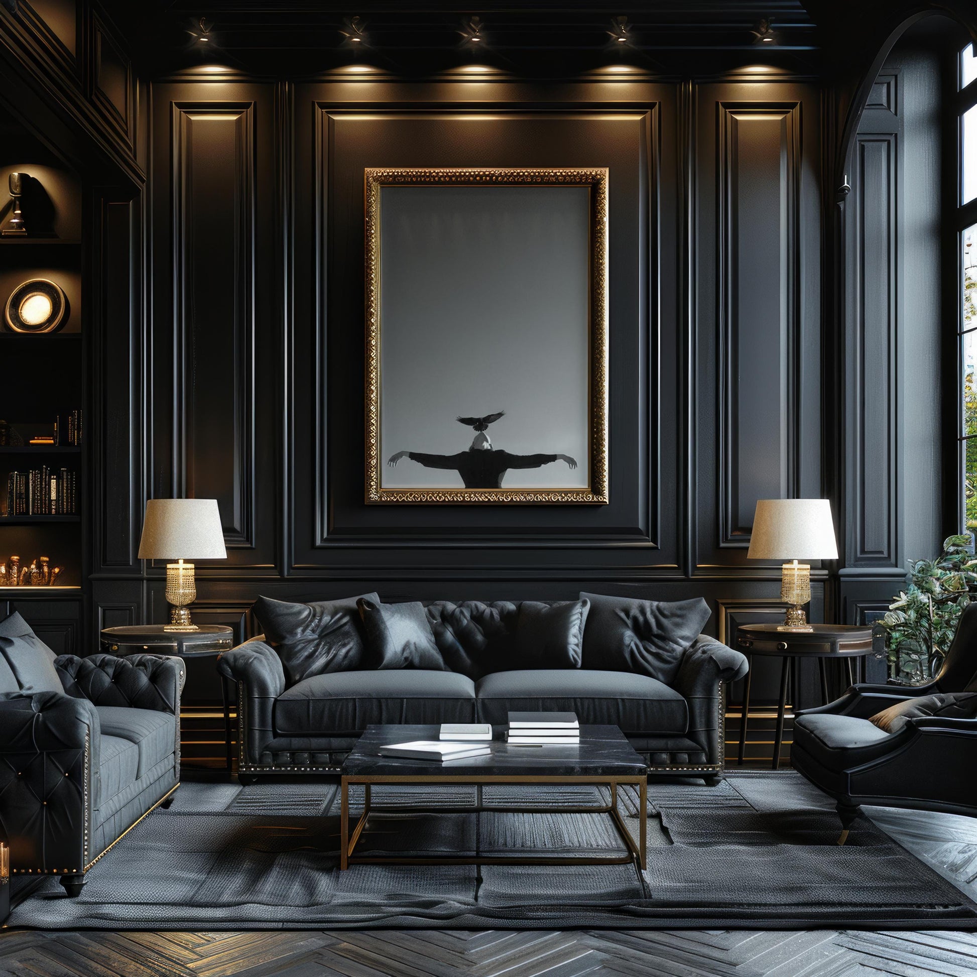 Woman with Bird Photography Print | Minimalist Black and White Wall Art wall art print, minimalist black and white poster, modern Scandinavian wall decor, Monohaus