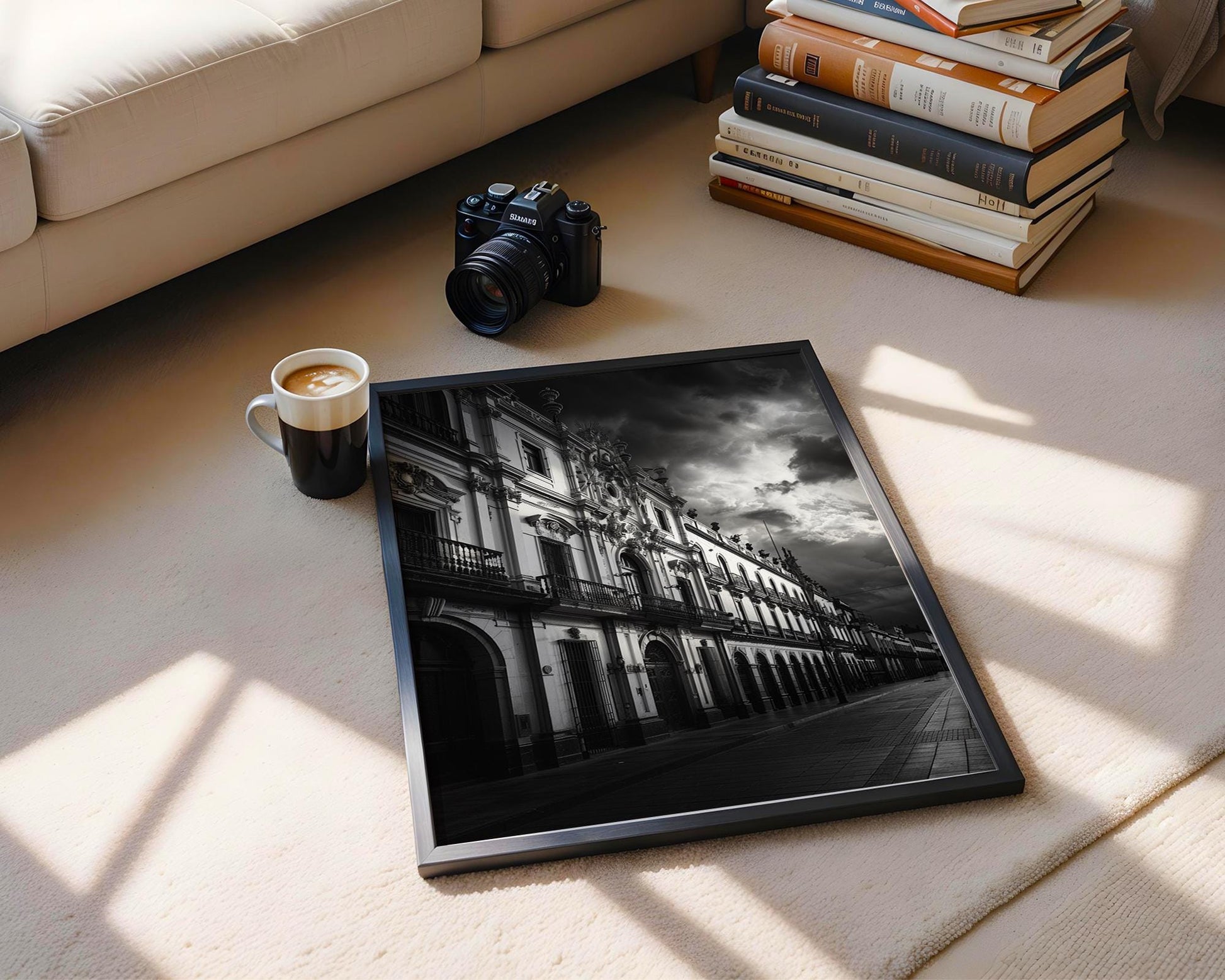 World Landmark | Puebla Mexico Print | Baroque Architecture Photography, Black and White wall art print, black and white architectural poster, minimalist modern Scandinavian wall decor, Monohaus