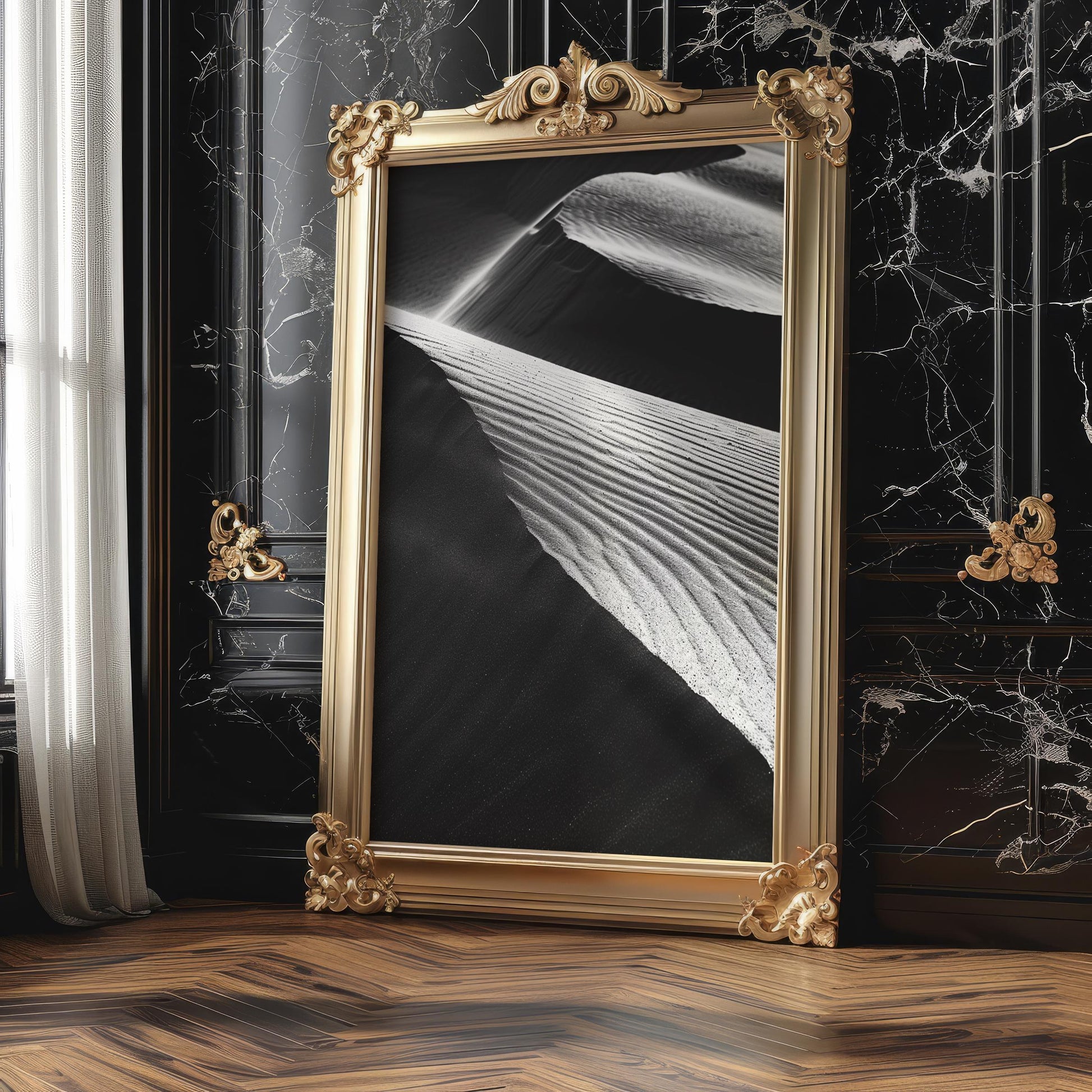 Botanical Photo | Monochrome Dune Texture Print | Minimalist Desert Landscape Art wall art print, minimalist black and white poster, modern Scandinavian wall decor, Monohaus