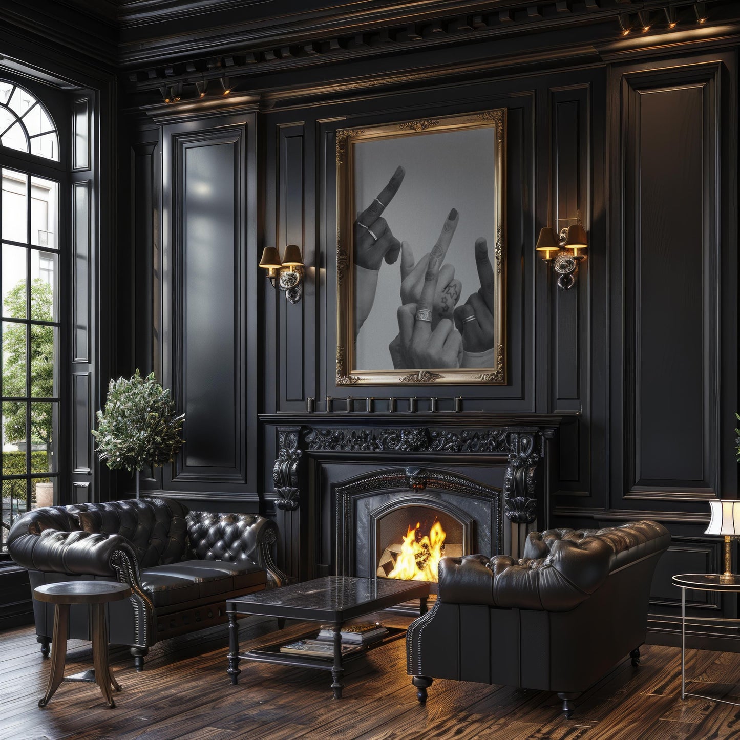 Designer Wall Art | Rock & Roll Hands Print | Edgy Black and White Photography wall art print, minimalist black and white poster, modern Scandinavian wall decor, Monohaus