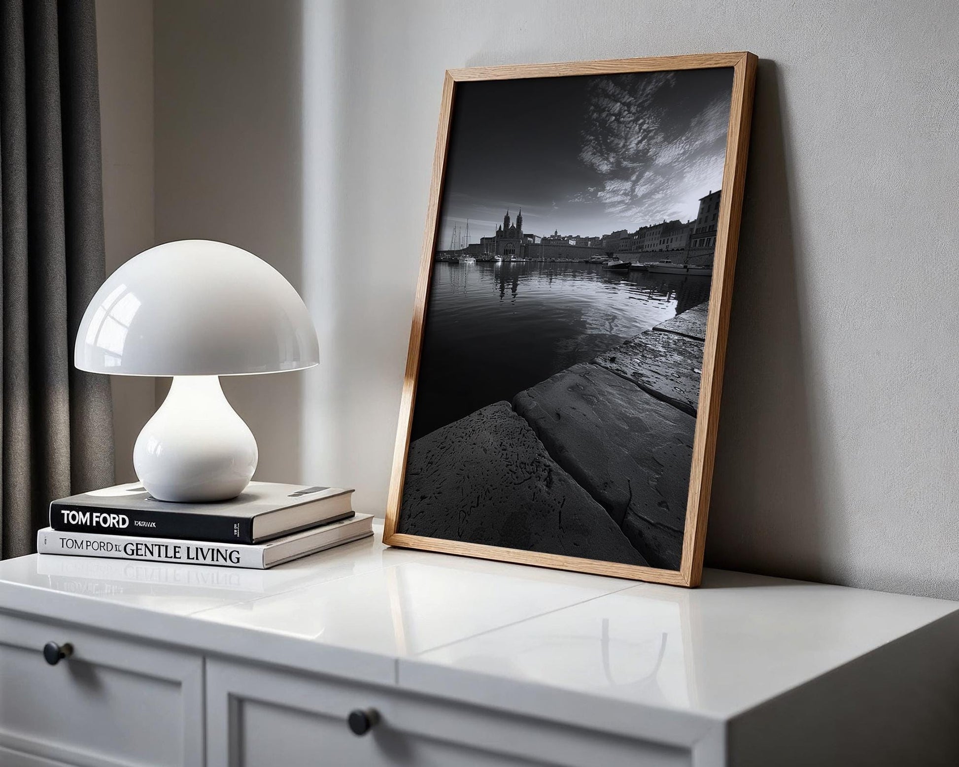 World Landmark | Marseille Print | Black and White French Architecture Photography wall art print, black and white architectural poster, minimalist modern Scandinavian wall decor, Monohaus