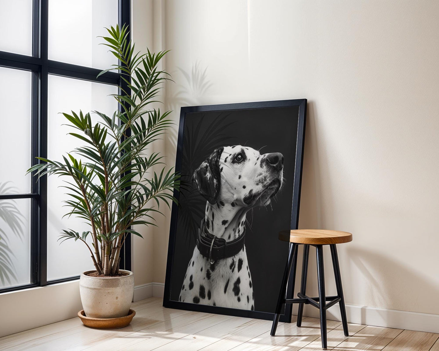 Dog Photography Dalmatian | Black and White Animal Poster | Modern Pet Print wall art print, minimalist black and white poster, modern Scandinavian wall decor, Monohaus