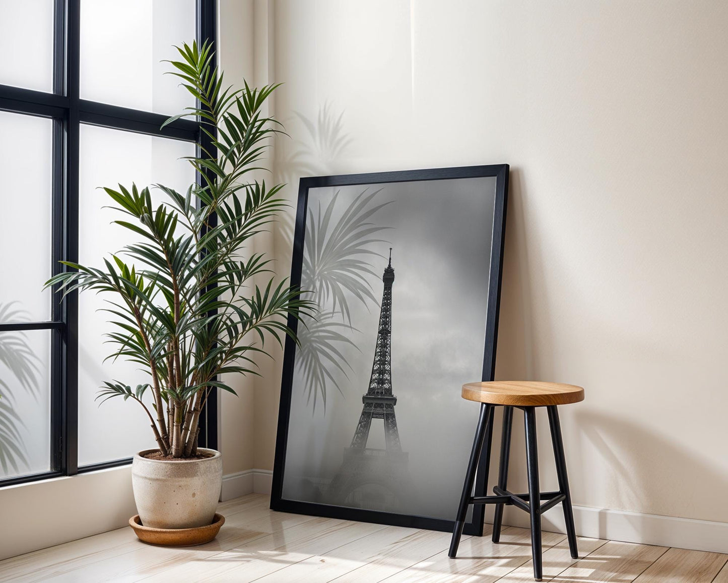 World Landmark | Eiffel Tower Photography Print | Paris Black and White Minimalist Wall Art