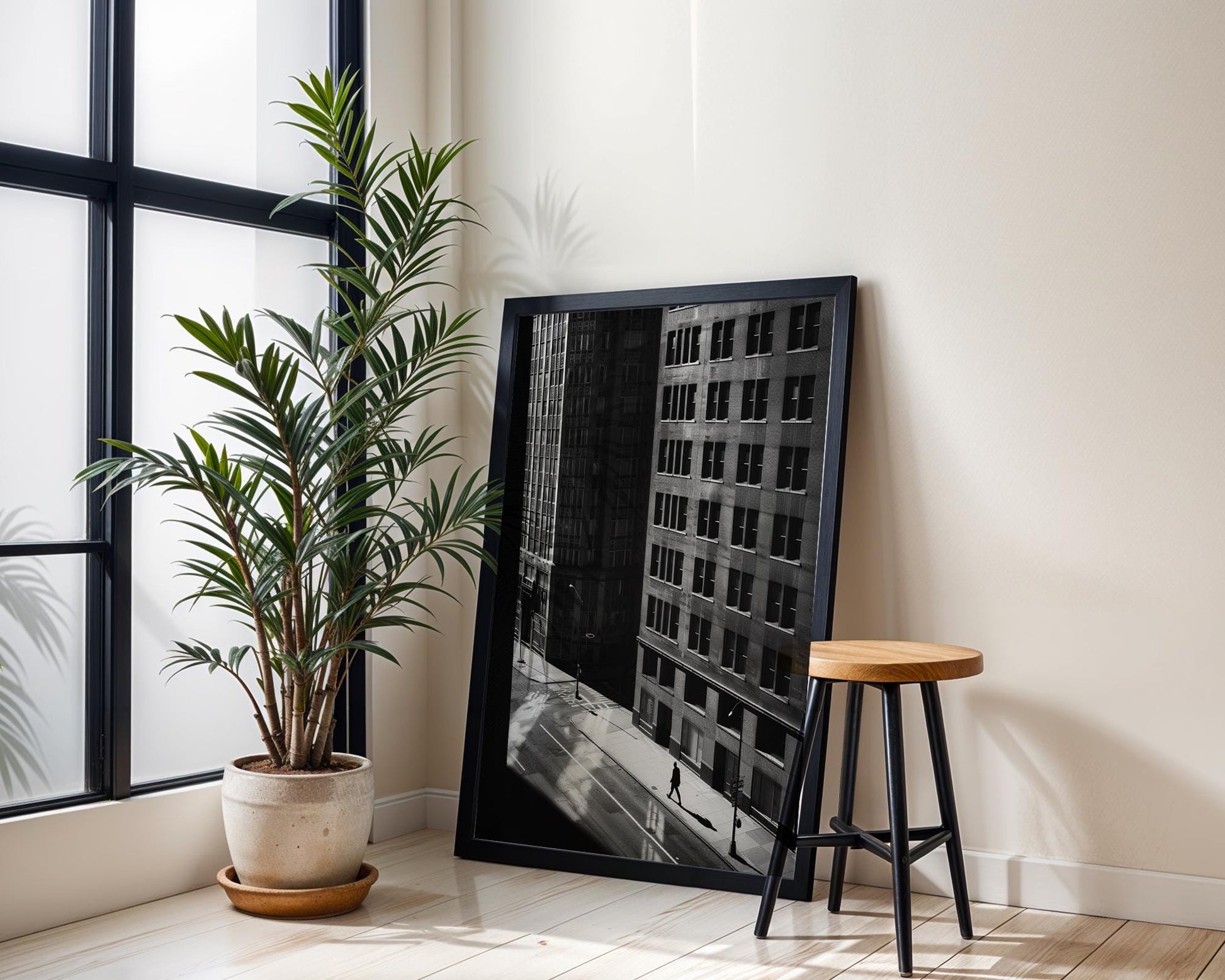 Urban Photography | Black and White Architectural Photography Print | Minimalist Building Shadows wall art print, black and white architectural poster, minimalist modern Scandinavian wall decor, Monohaus