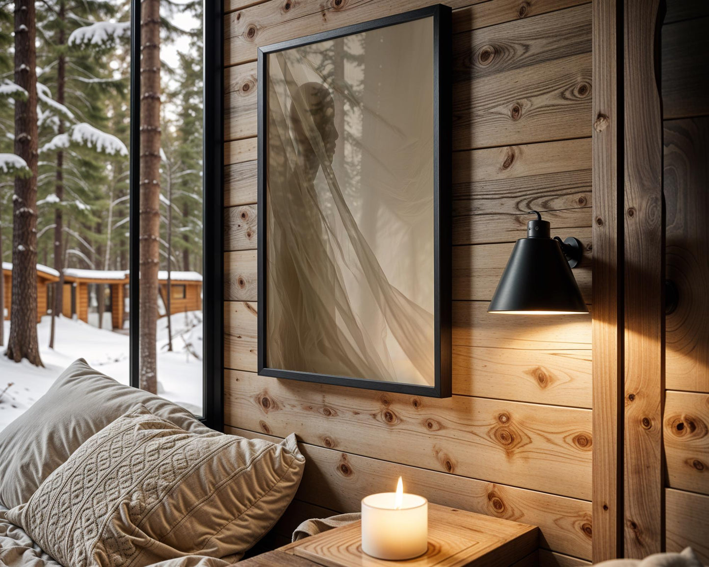 Minimal Wall Art Abstract Figure Silhouette Print | Sheer Fabric, Light & Shadow Art abstract wall art print, geometric minimalist poster, modern Scandinavian decor, Monohaus