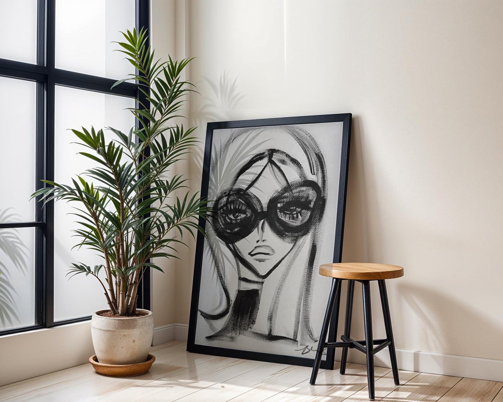 Designer Wall Art | Abstract Fashion Print | Black and White Sketch Poster abstract wall art print, geometric minimalist poster, modern Scandinavian decor, Monohaus