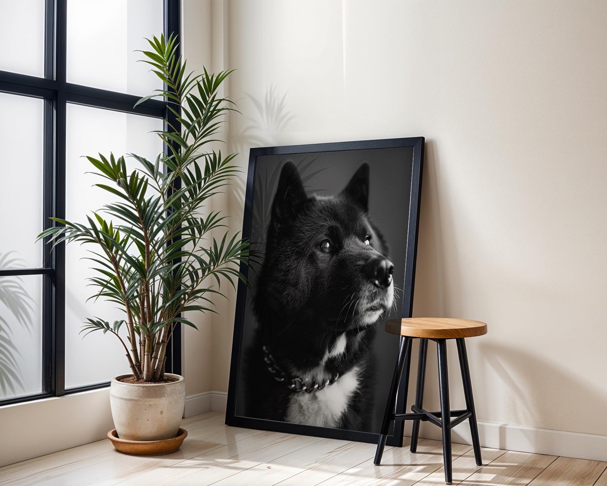 Dog Photography Black & White Pet Print | Minimal Modern Poster wall art print, minimalist black and white poster, modern Scandinavian wall decor, Monohaus