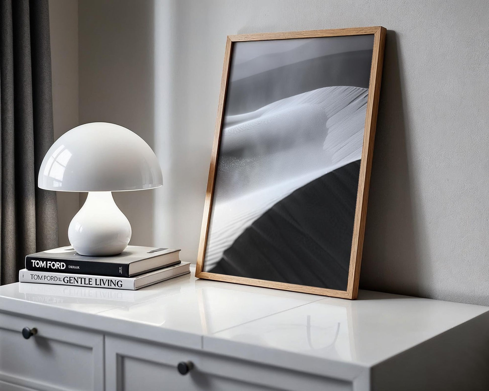 Minimal Wall Art Desert Whisper | Black and White Abstract Landscape | abstract wall art print, geometric minimalist poster, modern Scandinavian decor, Monohaus