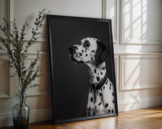 Dog Photography Dalmatian | Black and White Animal Poster | Modern Pet Print wall art print, minimalist black and white poster, modern Scandinavian wall decor, Monohaus