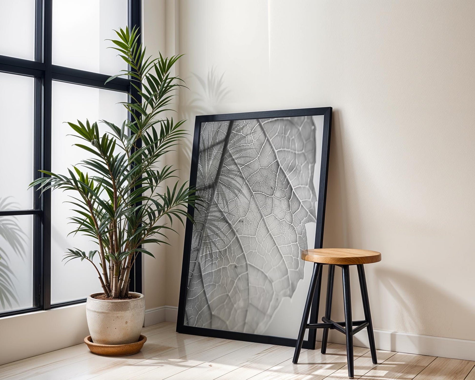 Botanical Photo | Black and White Leaf Print | Minimalist  Art wall art print, minimalist black and white poster, modern Scandinavian wall decor, Monohaus