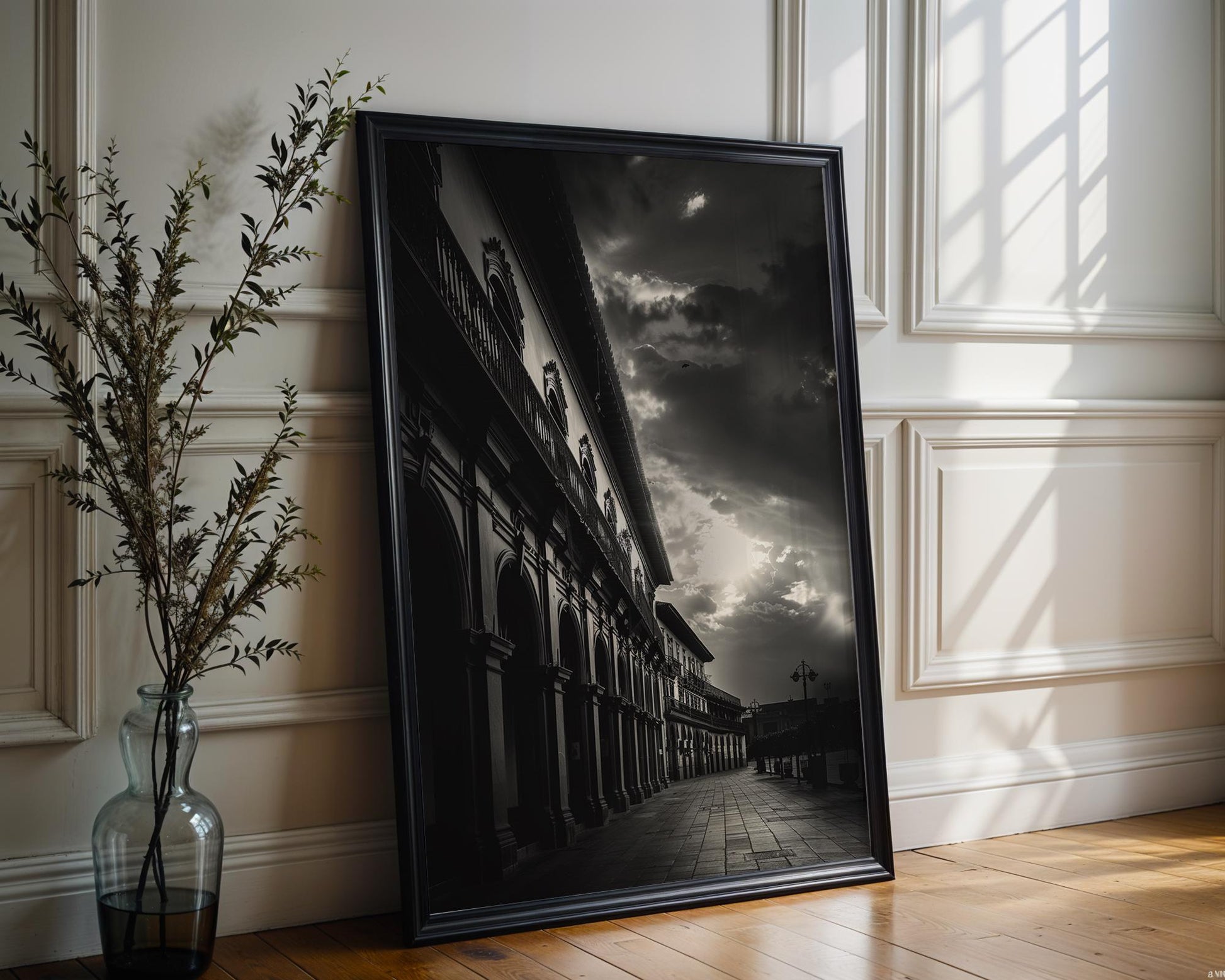 World Landmark | Puebla Mexico Architecture Print | Black and White Photography wall art print, black and white architectural poster, minimalist modern Scandinavian wall decor, Monohaus