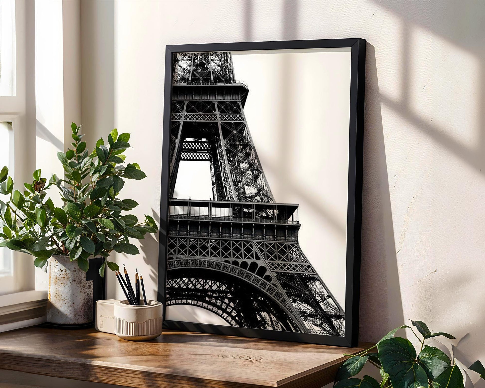 World Landmark | Eiffel Tower Print | Black and White Paris Photography, Minimalist Architecture wall art print, black and white architectural poster, minimalist modern Scandinavian wall decor, Monohaus