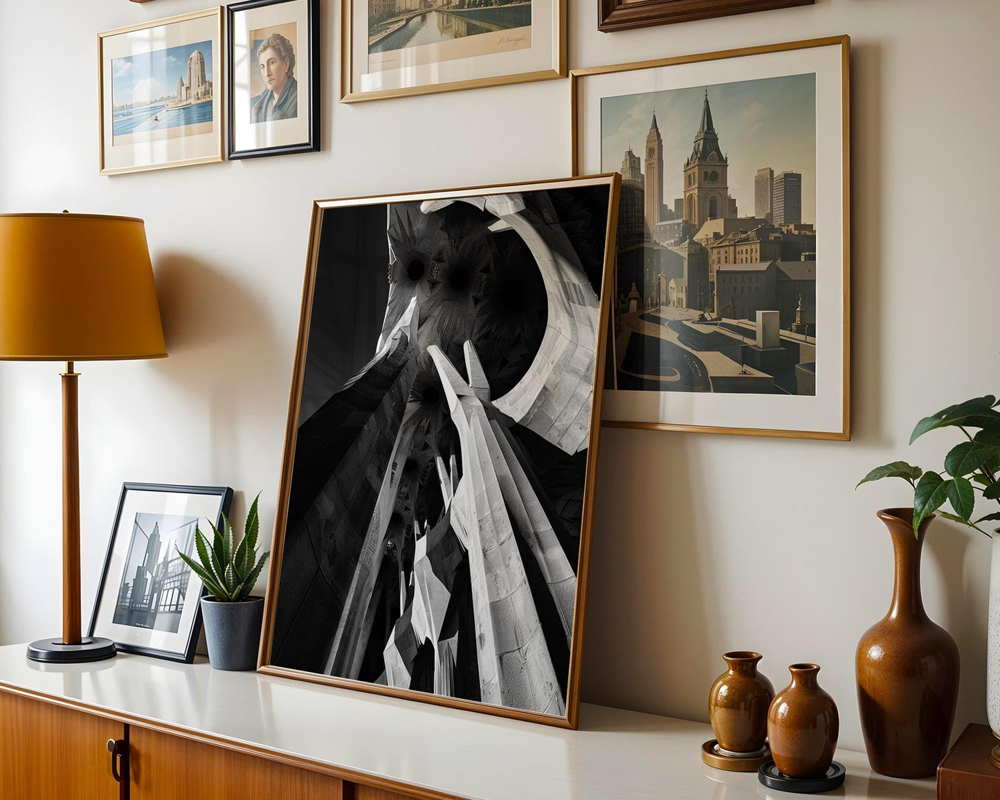 Urban Photography | Sagrada Familia Print | Barcelona Architecture Wall Art wall art print, black and white architectural poster, minimalist modern Scandinavian wall decor, Monohaus