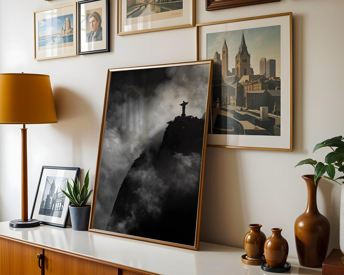 World Landmark | Christ the Redeemer Print | Black and White Rio de Janeiro Photography wall art print, minimalist black and white poster, modern Scandinavian wall decor, Monohaus