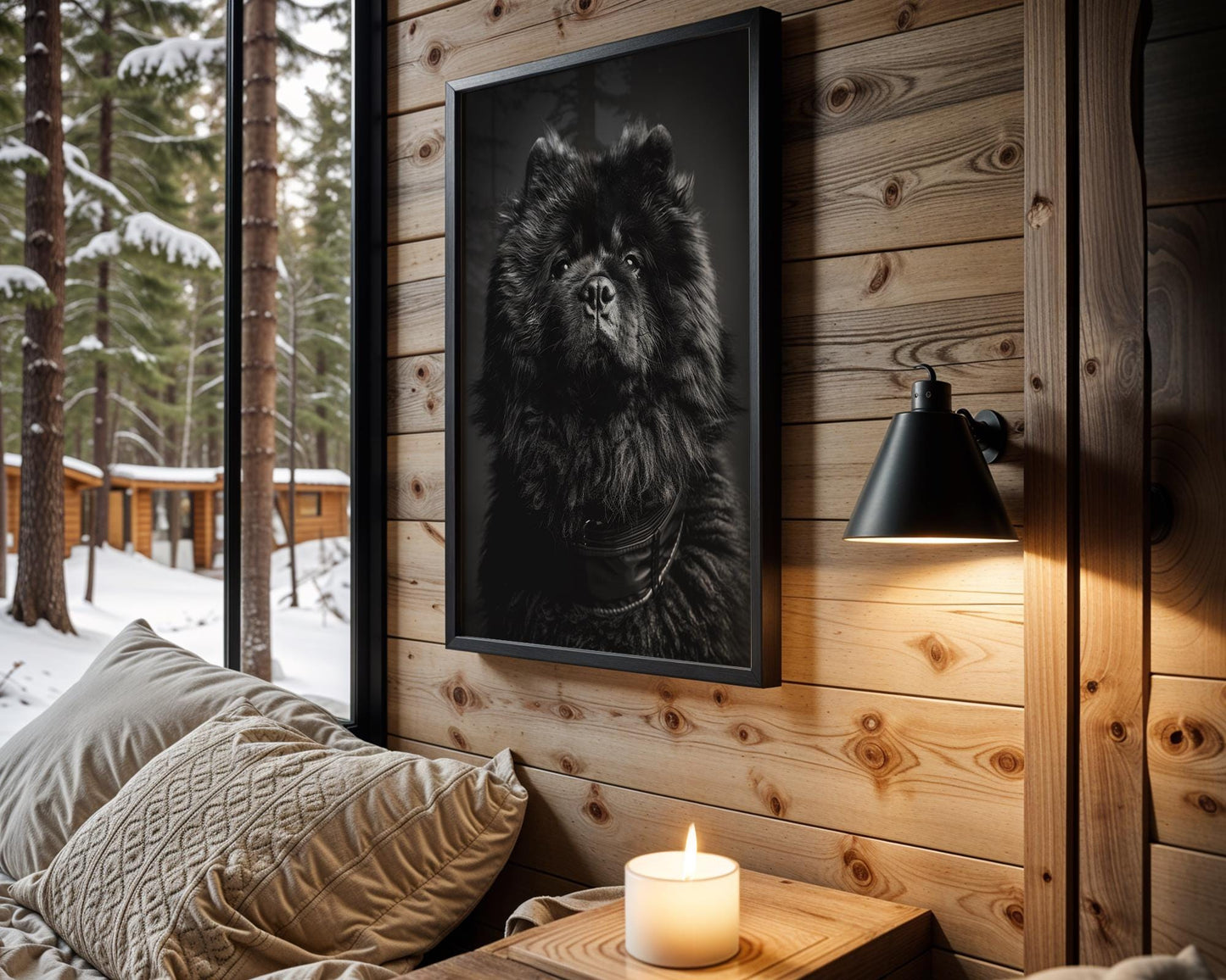 Dog Photography Chow Chow Print Black and White | Minimalist Pet Monochrome wall art print, minimalist black and white poster, modern Scandinavian wall decor, Monohaus