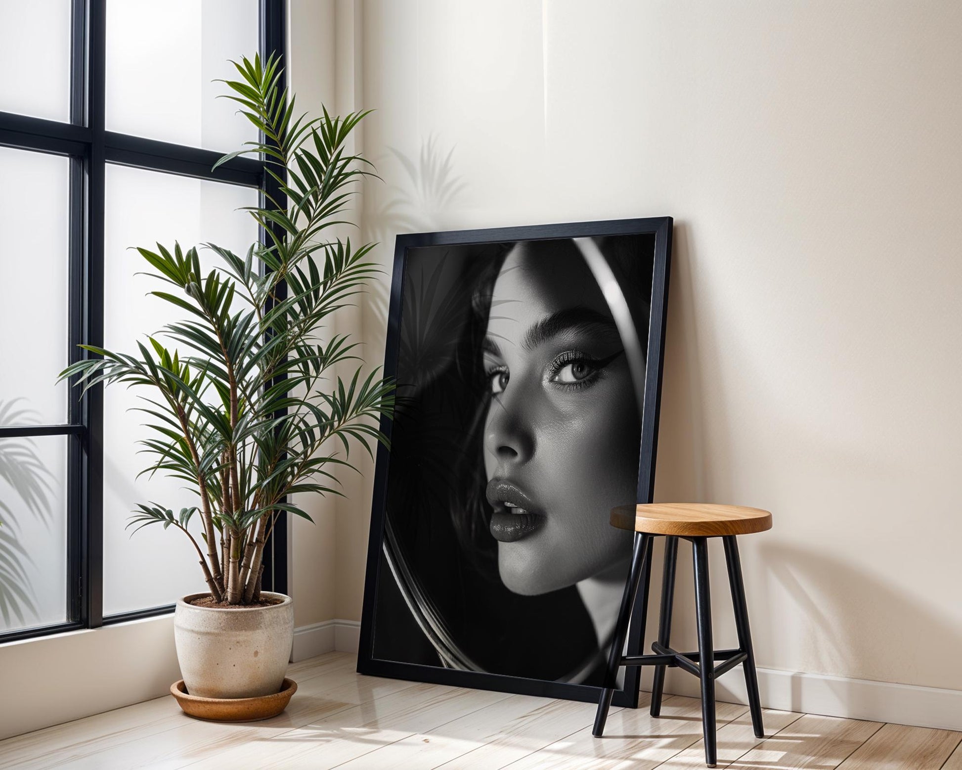 Minimal Wall Art | Retro Paris Fashion Print |  Glamour Photography wall art print, minimalist black and white poster, modern Scandinavian wall decor, Monohaus