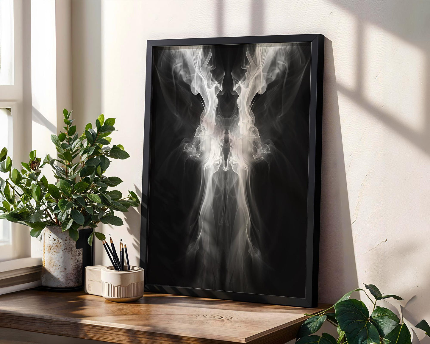 Minimal Wall Art Abstract Smoke Form | Black and White Fine Art Photography abstract wall art print, geometric minimalist poster, modern Scandinavian decor, Monohaus