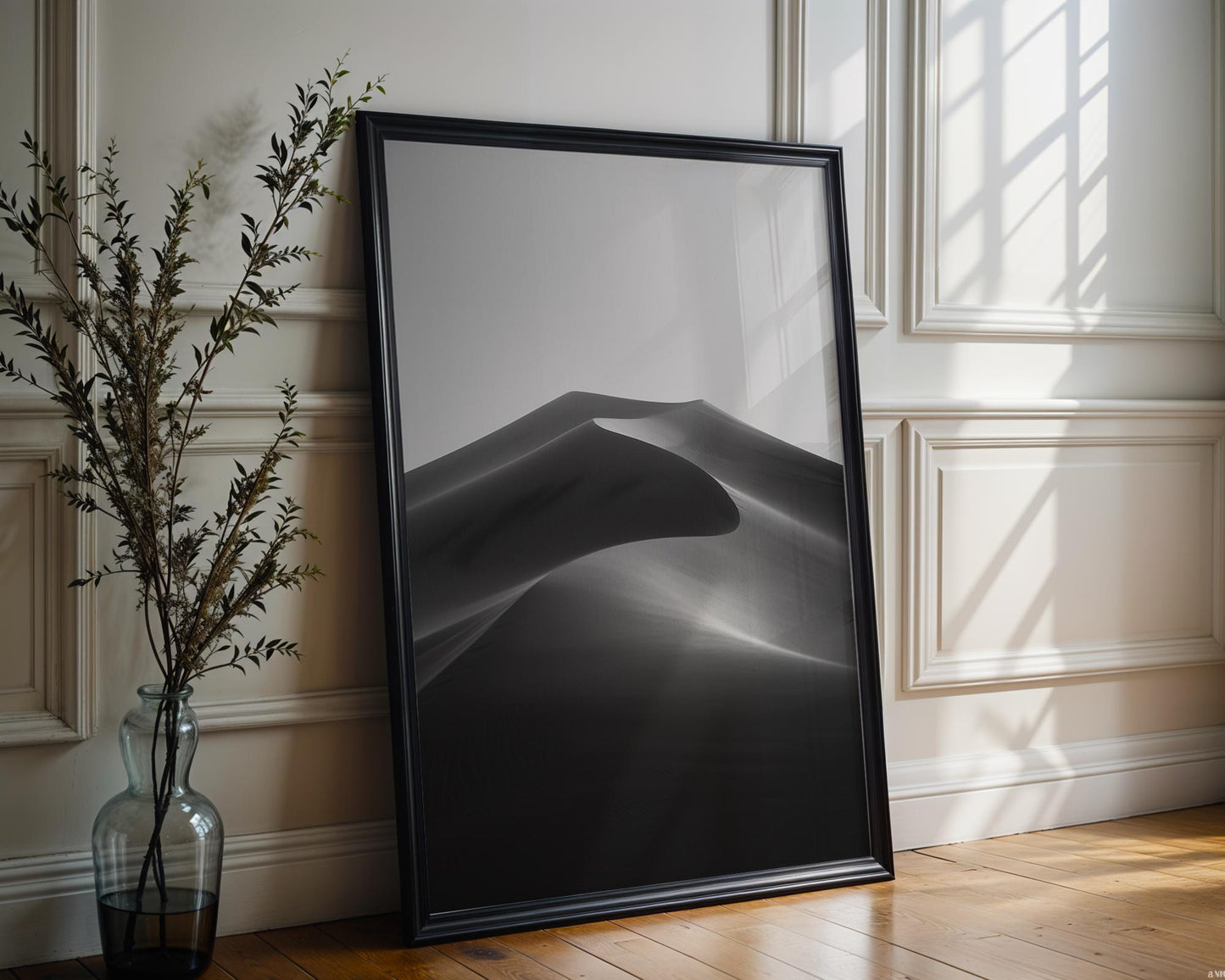 Botanical Photo | Minimalist Sand Dune Print | Black and White Desert Landscape wall art print, minimalist black and white poster, modern Scandinavian wall decor, Monohaus