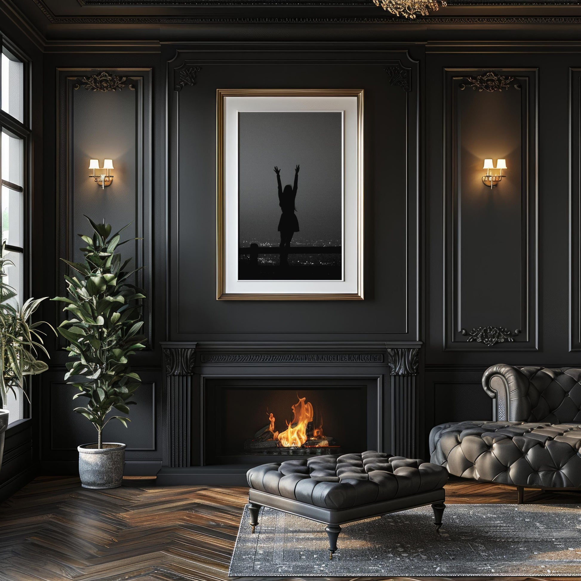 Woman Silhouette City View Art Print | Minimalist Modern Wall Decor wall art print, black and white architectural poster, minimalist modern Scandinavian wall decor, Monohaus