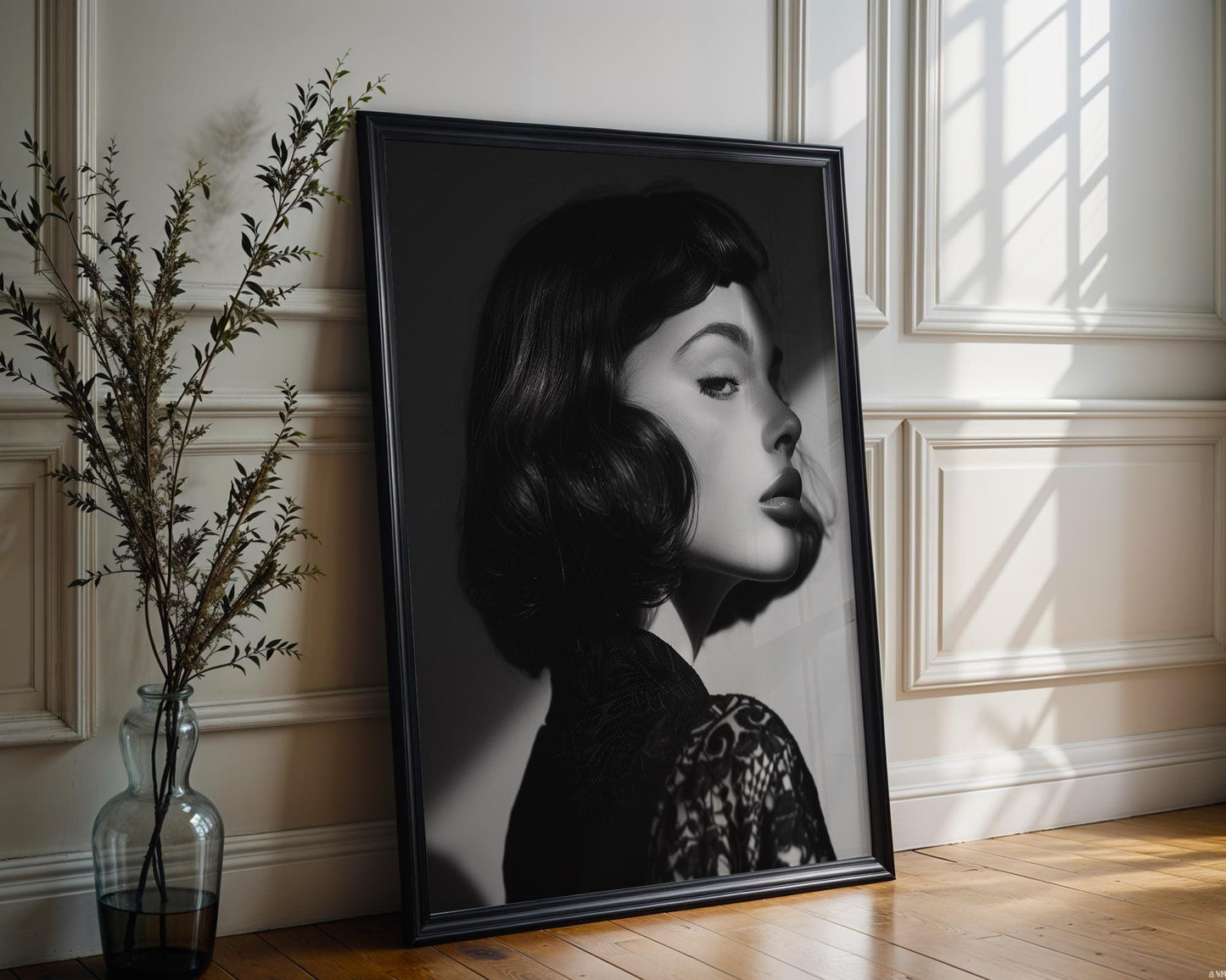 Minimal Wall Art | Retro Paris Fashion Print |  Monochrome Photography wall art print, minimalist black and white poster, modern Scandinavian wall decor, Monohaus