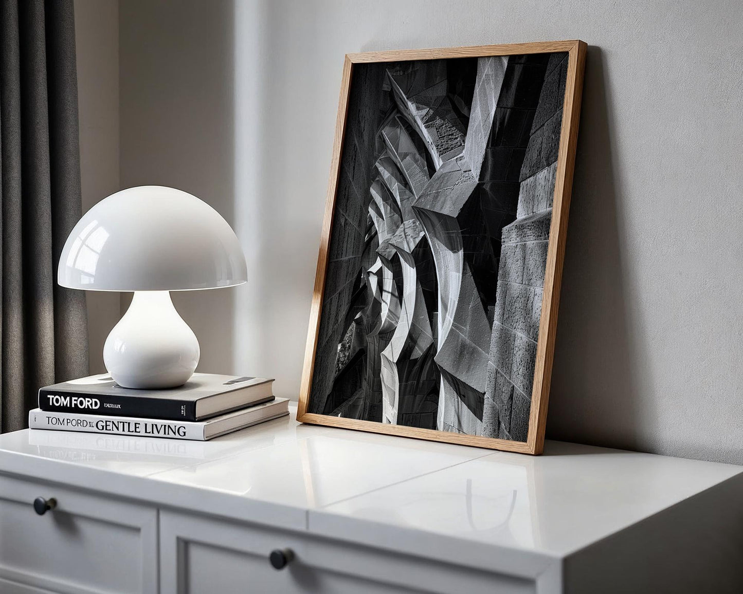 Urban Photography | Gaudi Architecture Print | Barcelona Modernist Stone Facade Photography wall art print, black and white architectural poster, minimalist modern Scandinavian wall decor, Monohaus