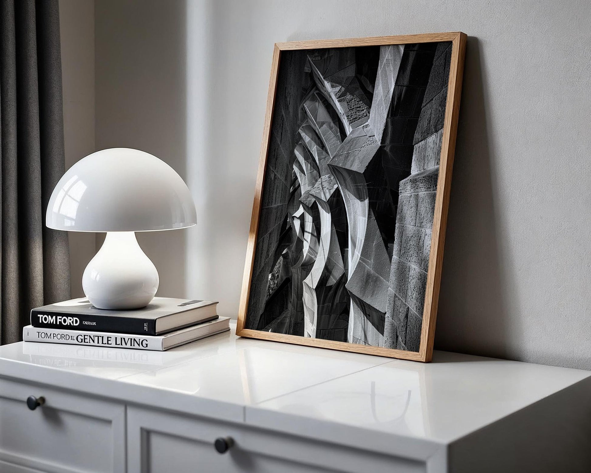 Urban Photography | Gaudi Architecture Print | Barcelona Modernist Stone Facade Photography wall art print, black and white architectural poster, minimalist modern Scandinavian wall decor, Monohaus