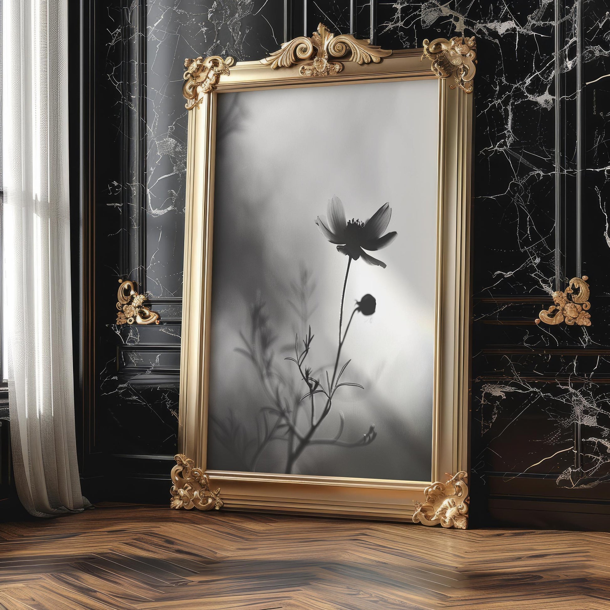 Botanical Photo | Minimalist Flower Photography Print | Black and White  Art wall art print, minimalist black and white poster, modern Scandinavian wall decor, Monohaus