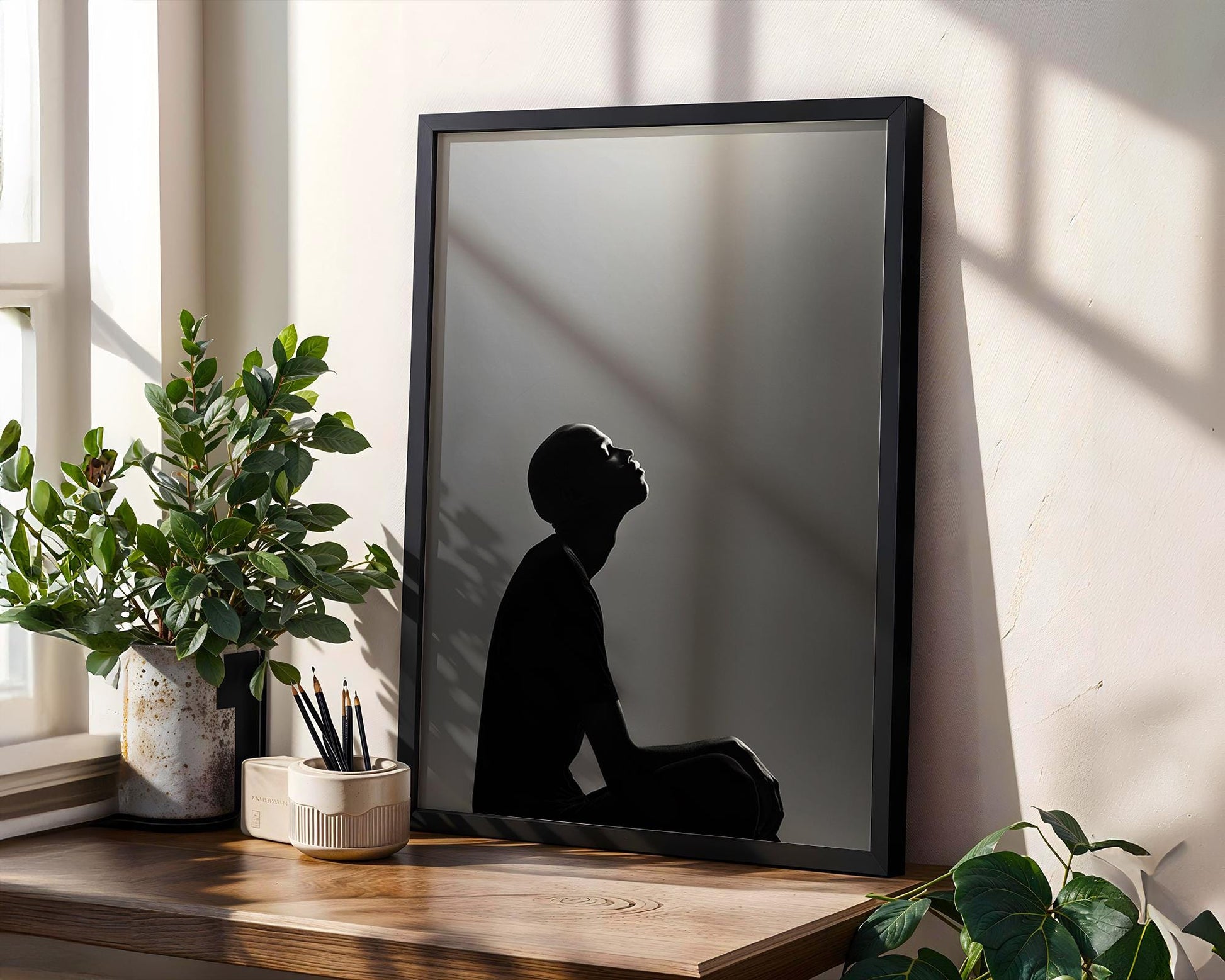 Minimal Wall Art Minimalist Silhouette Art Print | Modern Black and White Photography wall art print, minimalist black and white poster, modern Scandinavian wall decor, Monohaus