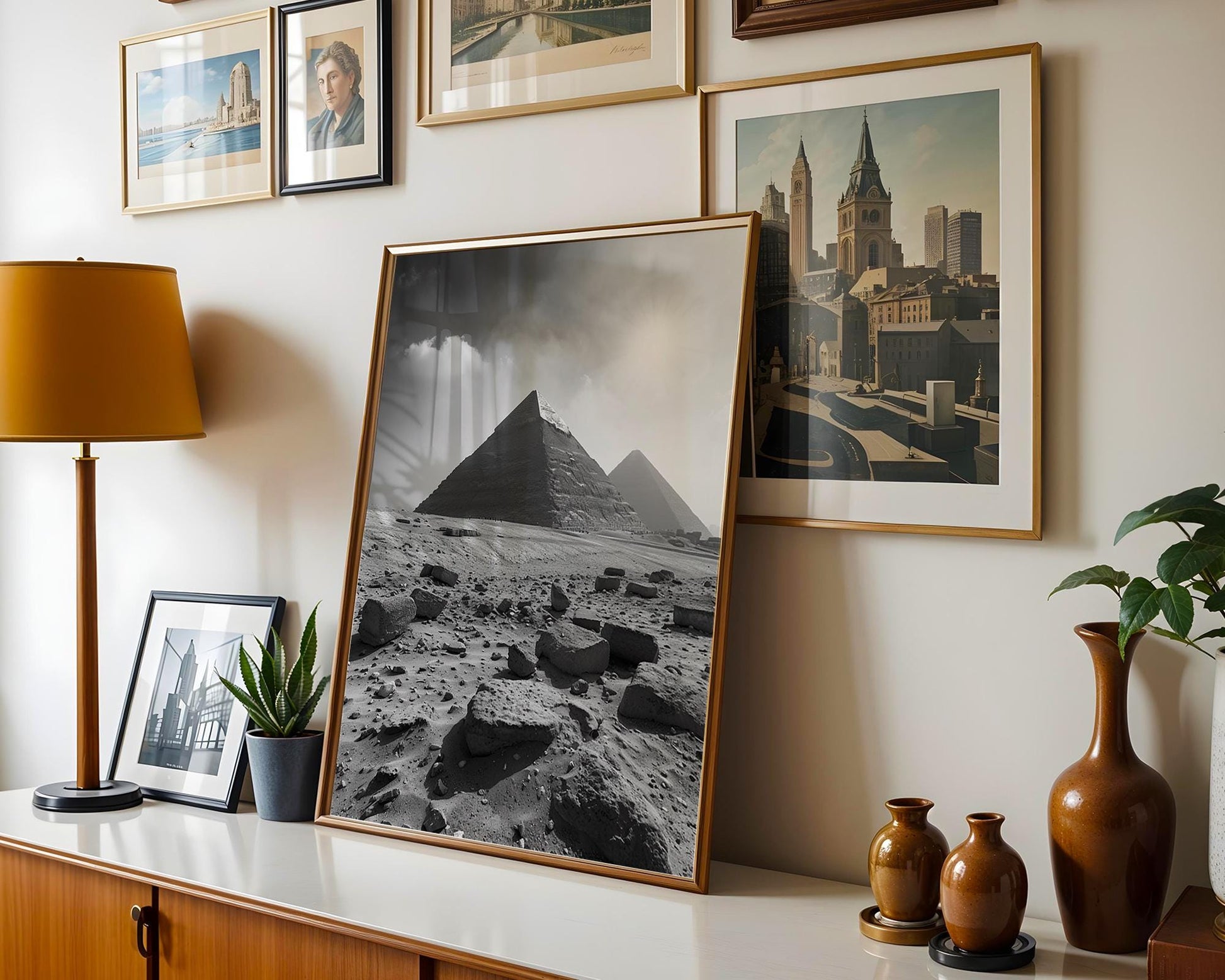 World Landmark | Giza Pyramids Photography Print | Minimalist Black and White Wall Art wall art print, minimalist black and white poster, modern Scandinavian wall decor, Monohaus
