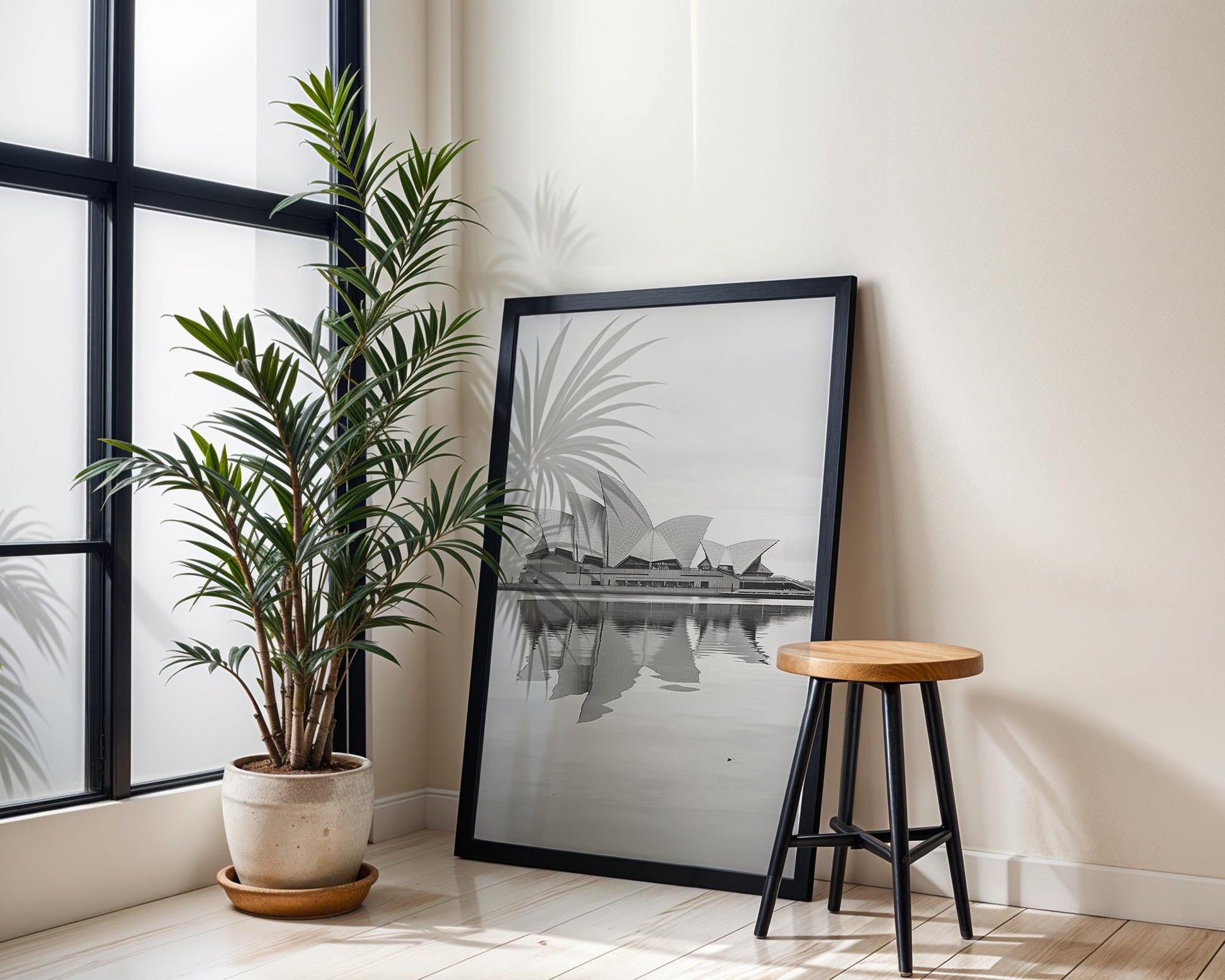 World Landmark | Sydney Opera House Print | Black and White Minimalist Architecture wall art print, black and white architectural poster, minimalist modern Scandinavian wall decor, Monohaus