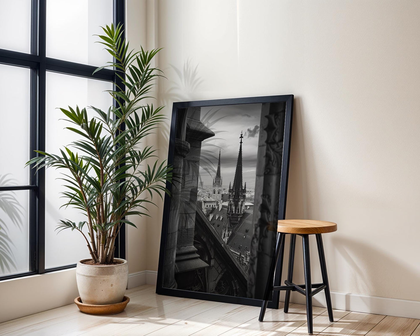 World Landmark | Vienna Cathedral Print | Black and White Architecture Photography wall art print, black and white architectural poster, minimalist modern Scandinavian wall decor, Monohaus