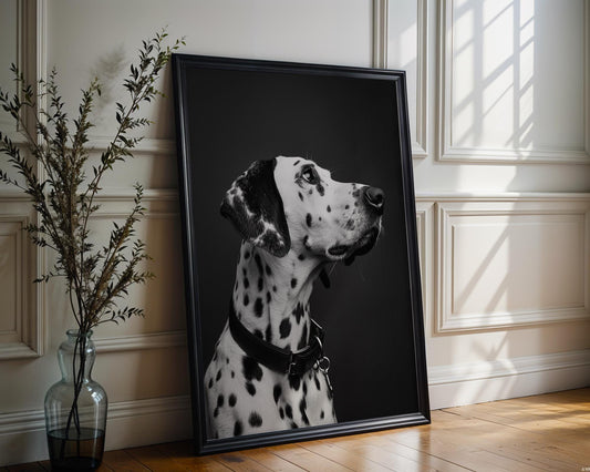 Dog Photography Dalmatian | Black and White Animal Poster | Modern Pet Print wall art print, minimalist black and white poster, modern Scandinavian wall decor, Monohaus