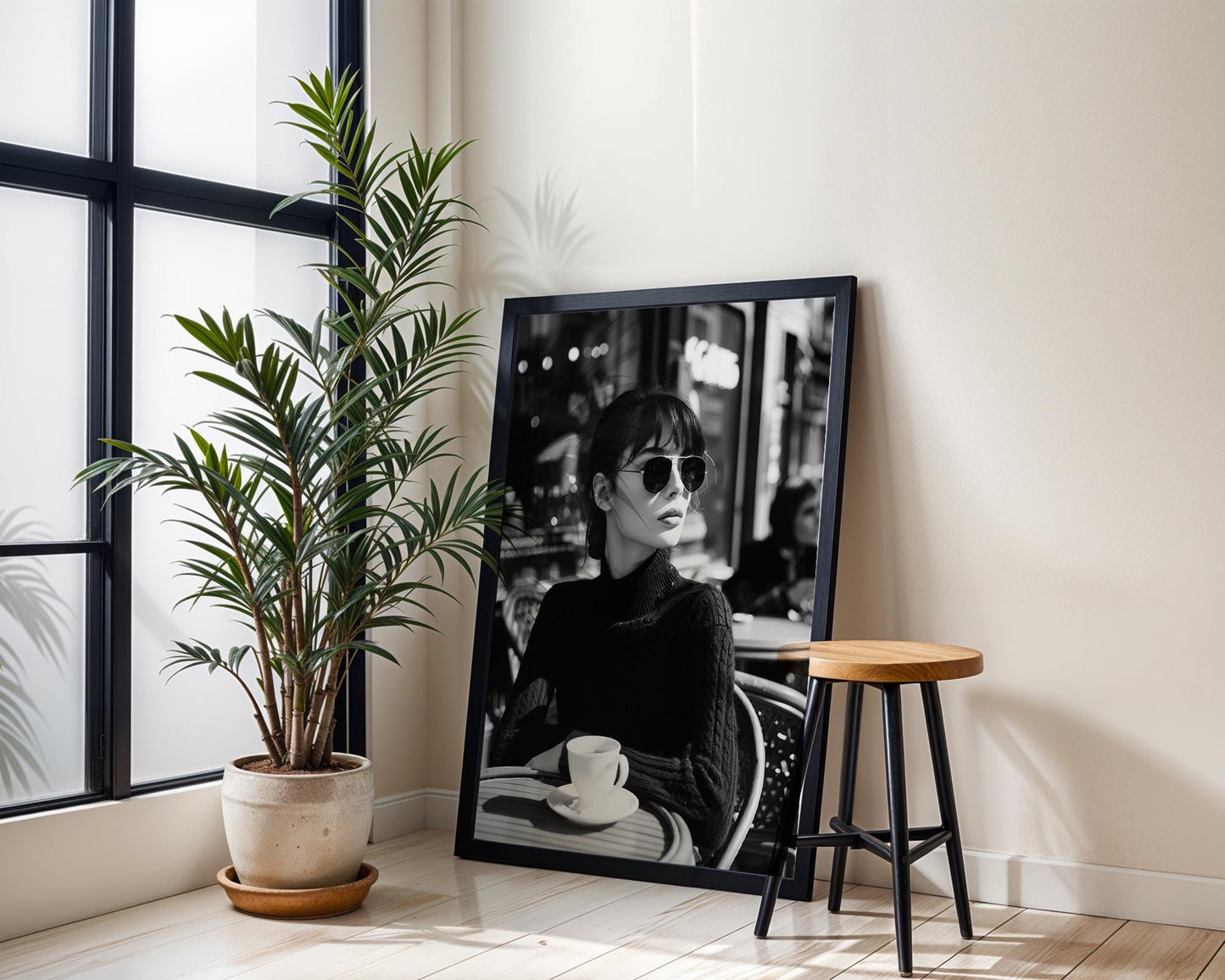 Minimal Wall Art | Retro Paris Fashion Print |  Monochrome Photography wall art print, minimalist black and white poster, modern Scandinavian wall decor, Monohaus