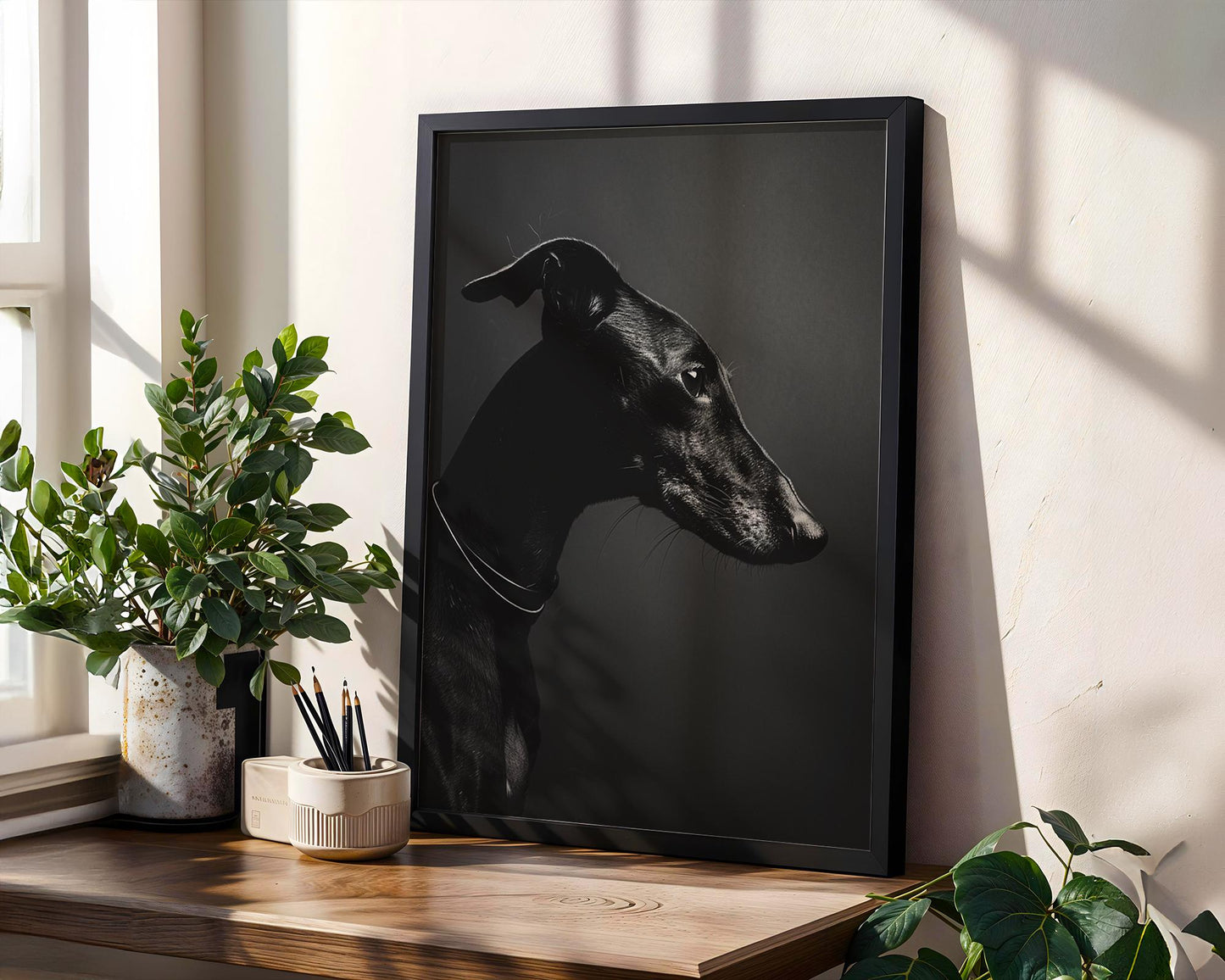 Dog Photography Greyhound Print Black and White | Minimalist Whippet Fine Art wall art print, minimalist black and white poster, modern Scandinavian wall decor, Monohaus