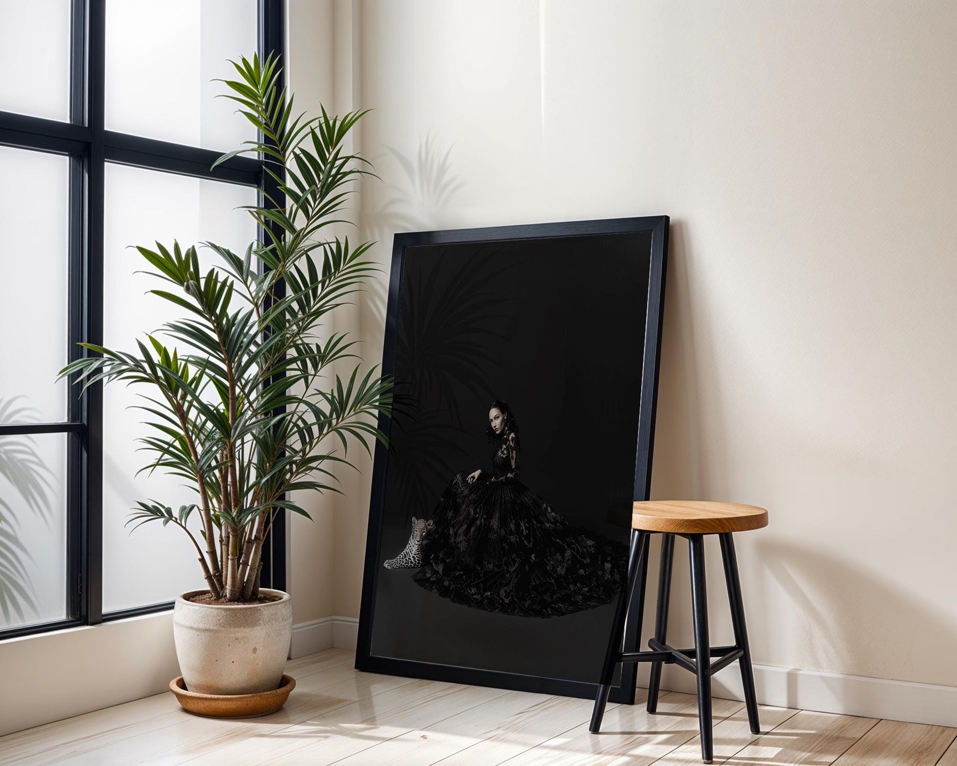 Minimal Wall Art | Retro Paris Fashion Print | Designer Photography wall art print, minimalist black and white poster, modern Scandinavian wall decor, Monohaus