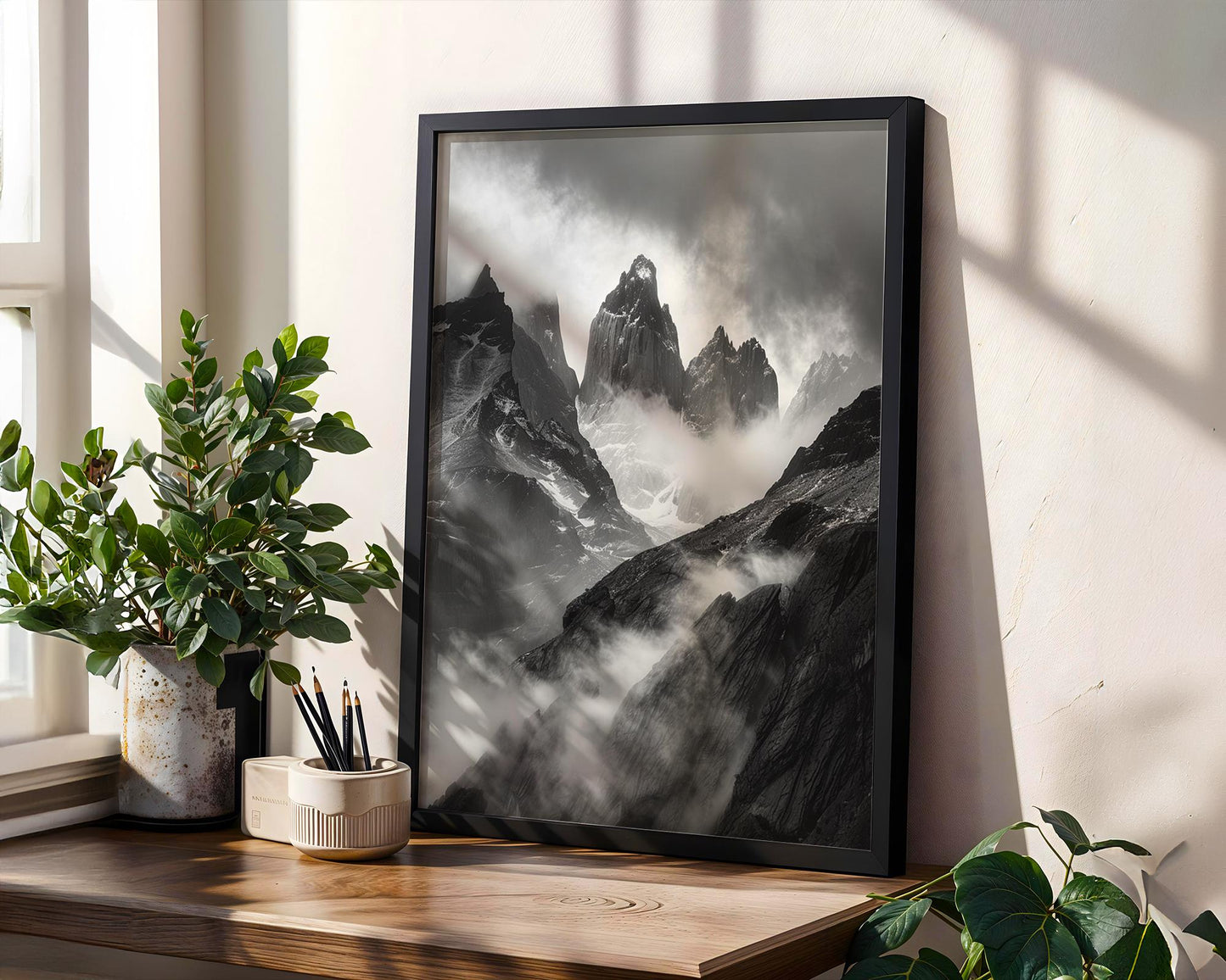World Landmark | Patagonia Mountain Print | Torres del Paine, Chile Black and White Photography