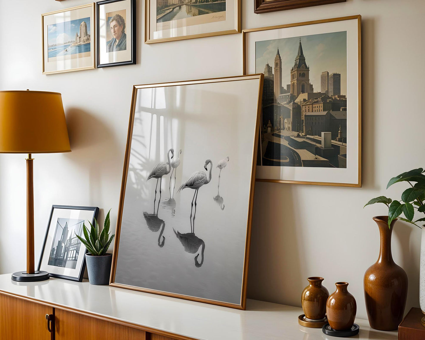 Wildlife Poster | Flamingo Print | Minimalist Black & White Fine Art Photography wall art print, minimalist black and white poster, modern Scandinavian wall decor, Monohaus