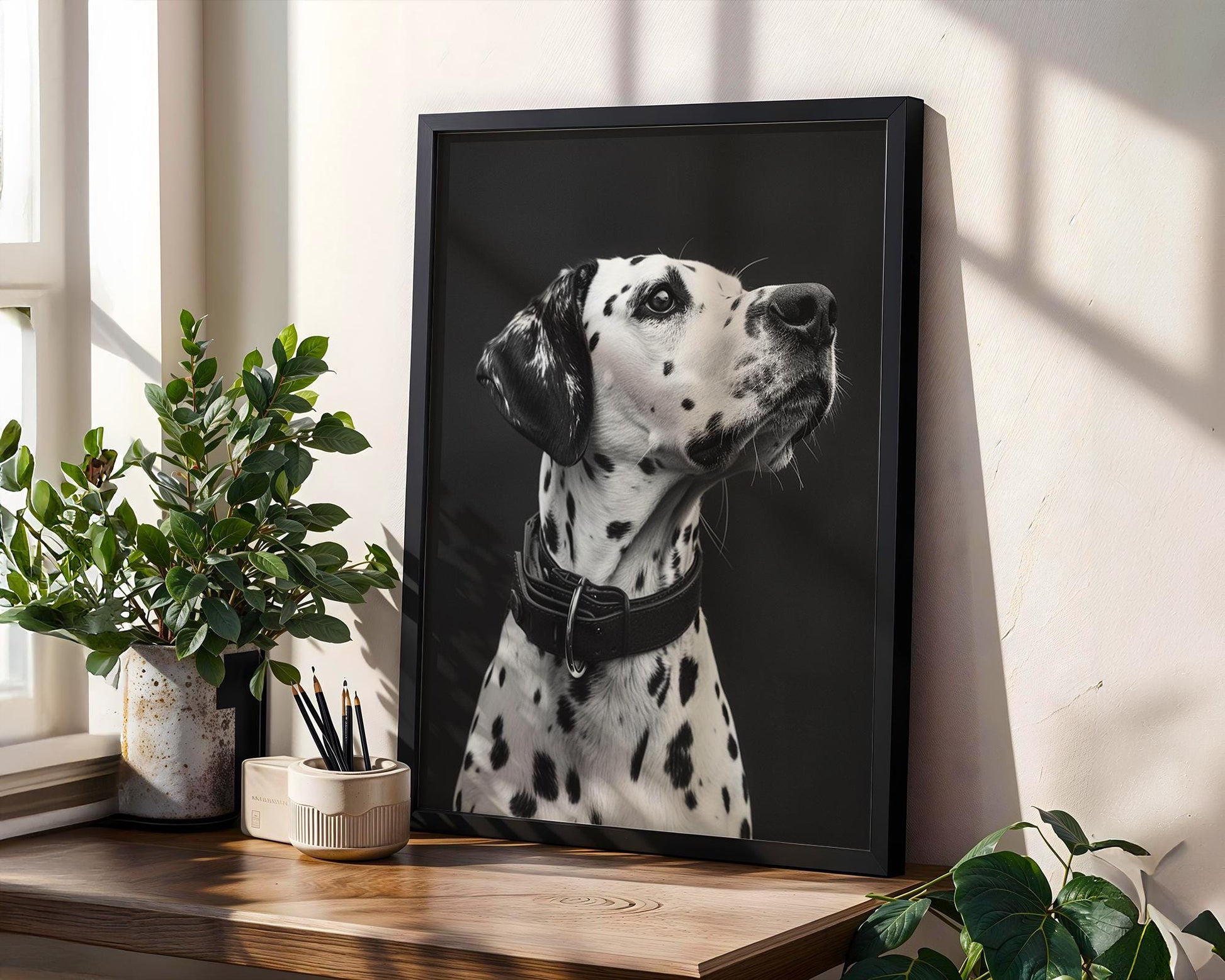Dog Photography Dalmatian | Black and White Animal Poster | Modern Pet Print wall art print, minimalist black and white poster, modern Scandinavian wall decor, Monohaus